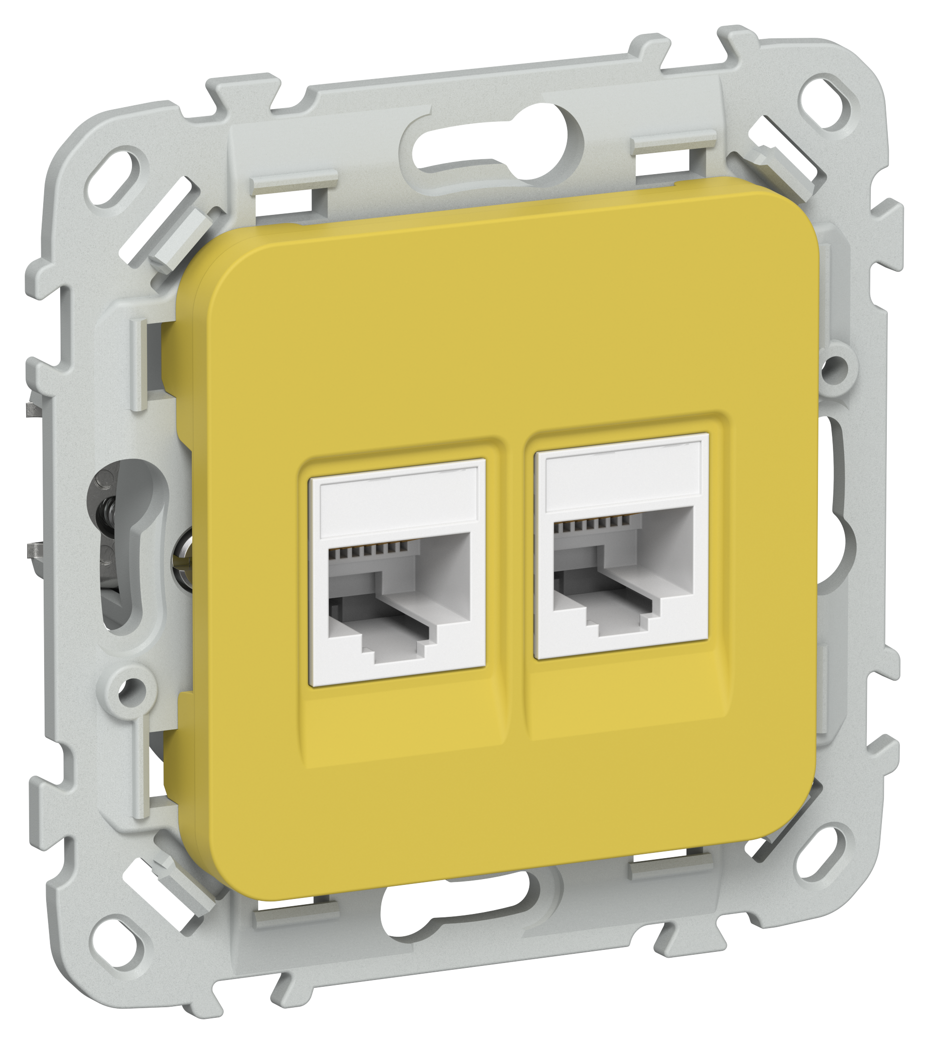 FLITE Розетка 2-местная компьютерная RJ45 категория 5Е UTP РК5е-2-0-ФлЖК желтый карри IEK