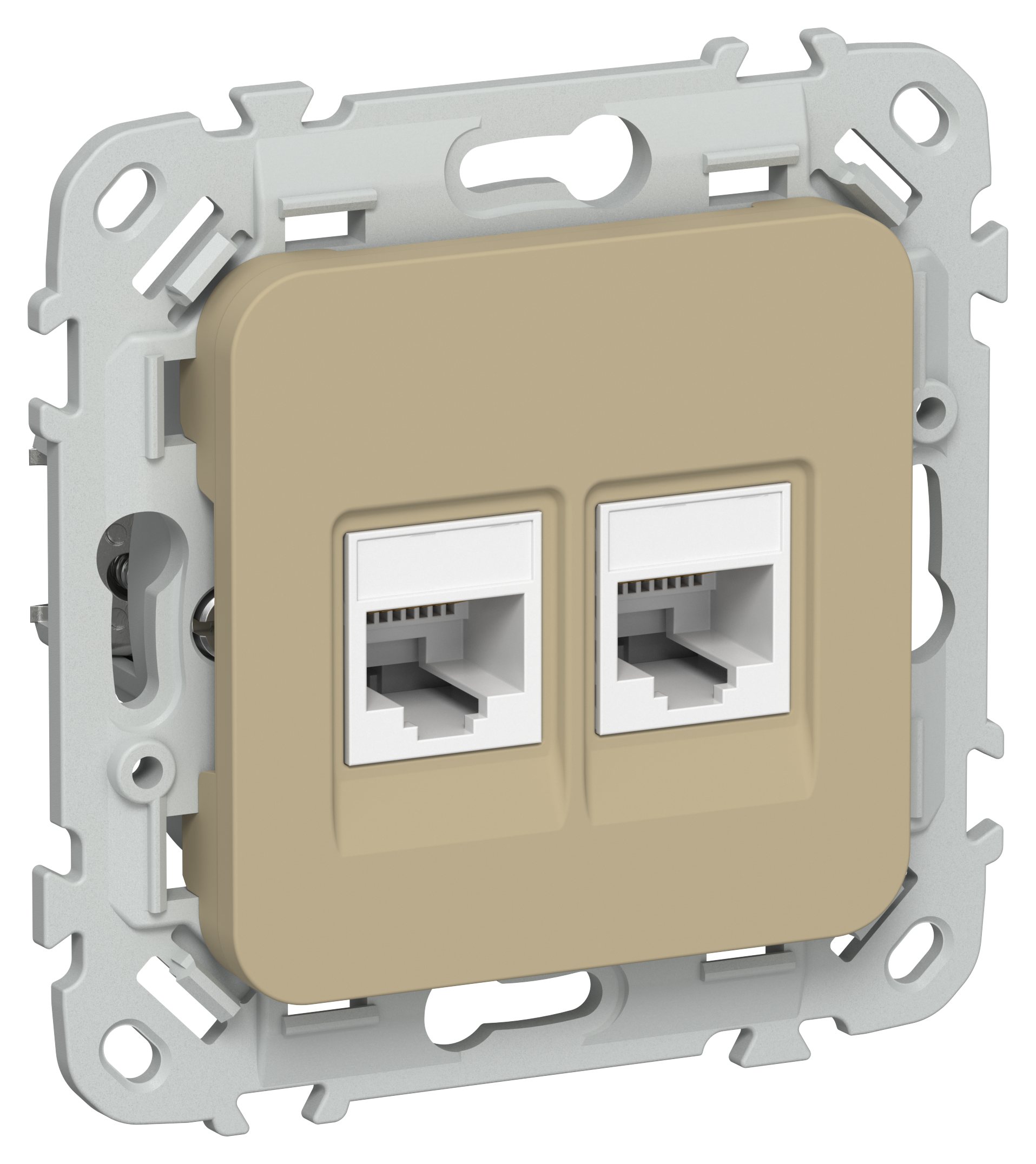 FLITE Розетка 2-местная RJ45/RJ11 категория 5Е/3 UTP РКТ5е/3-2-0-ФлХ хаки IEK