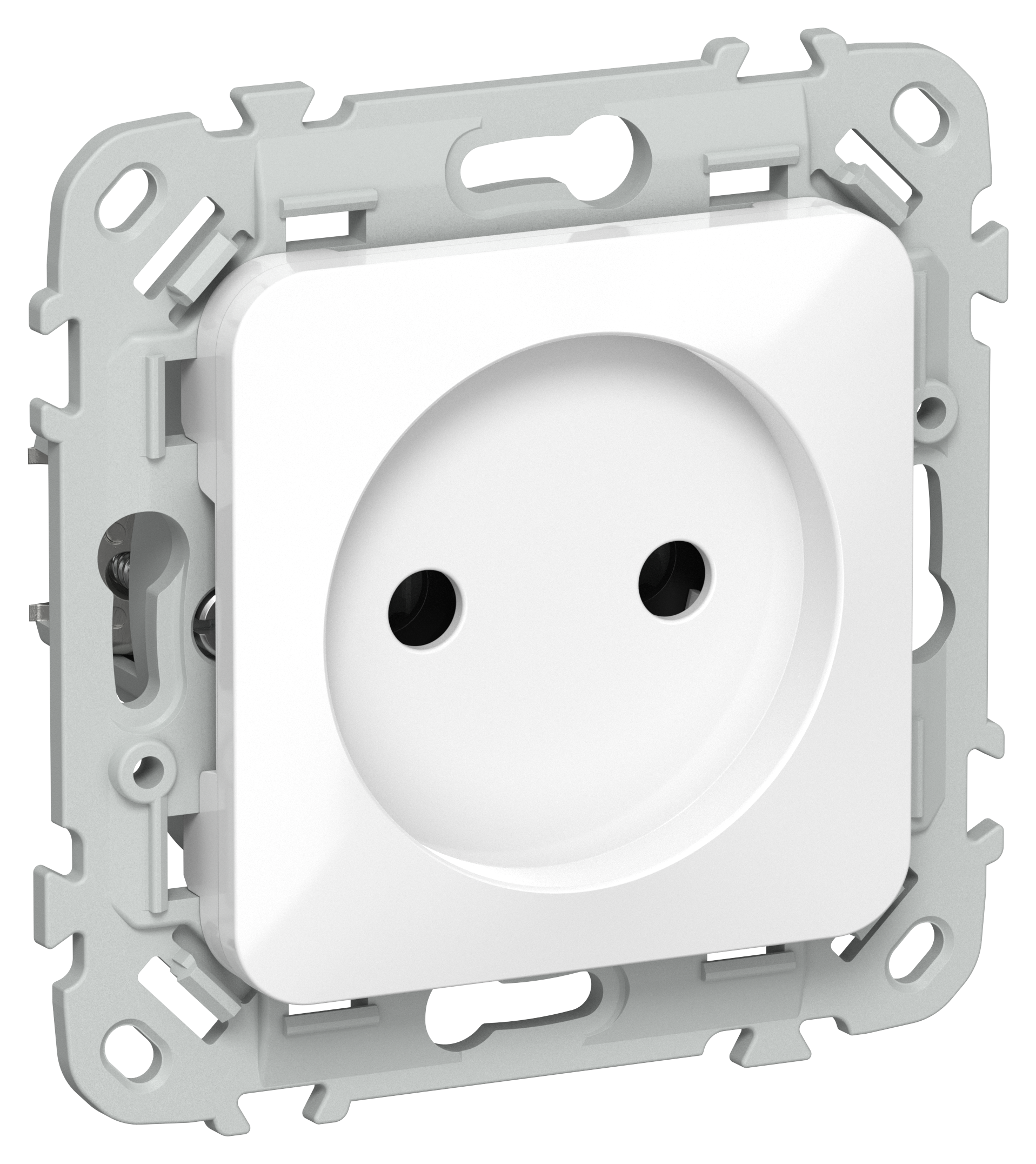 FLITE Розетка без заземления без защитных шторок безвинтовое крепление 10А РС01-1-ФлБ белый IEK