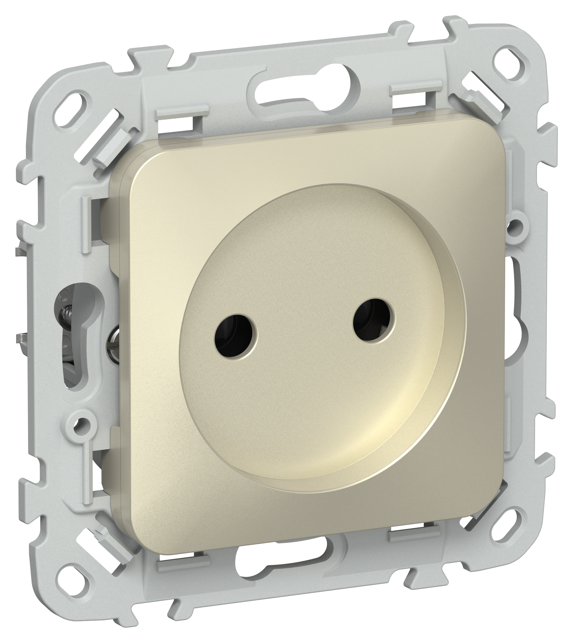 FLITE Розетка без заземления без защитных шторок безвинтовое крепление 10А РС01-1-ФлШ шампань IEK