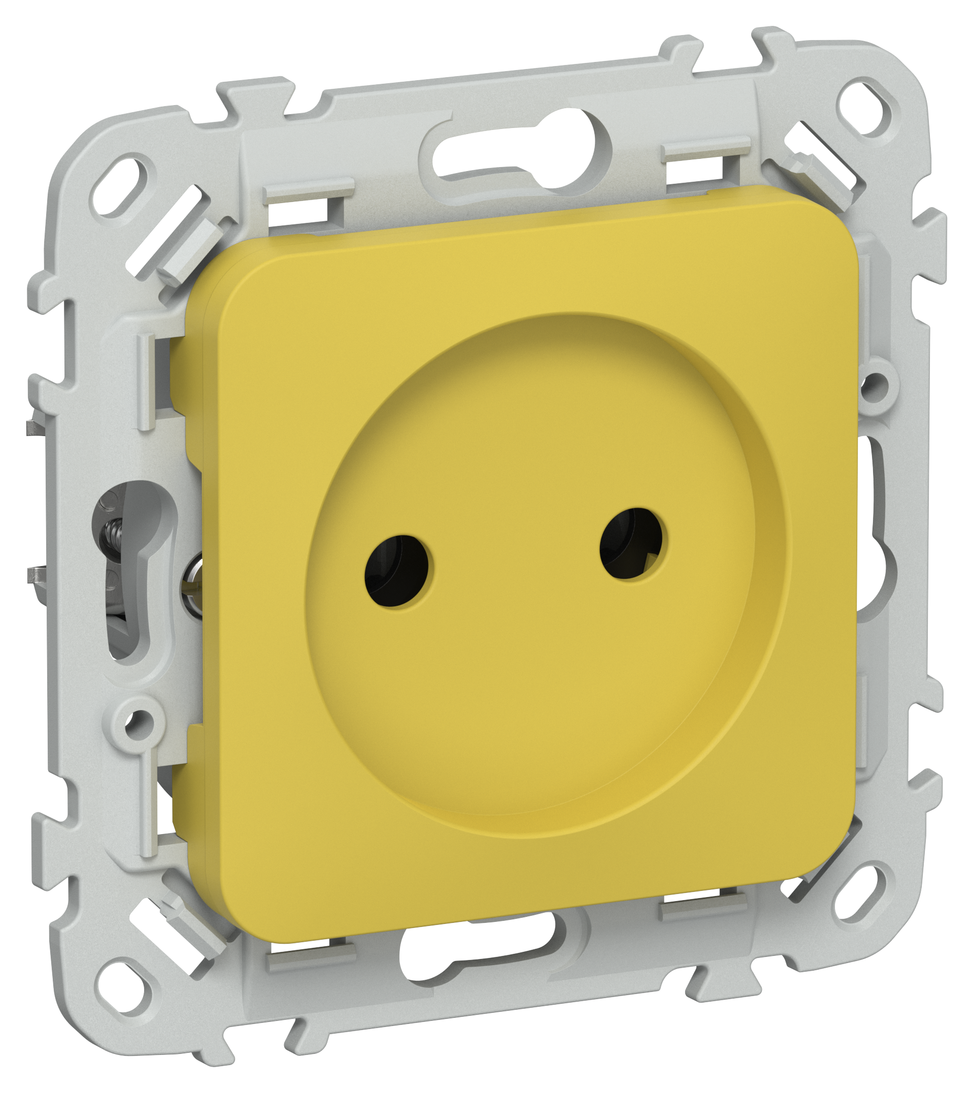 FLITE Розетка без заземления без защитных шторок безвинтовое крепление 10А РС01-1-ФлЖК желтый карри IEK
