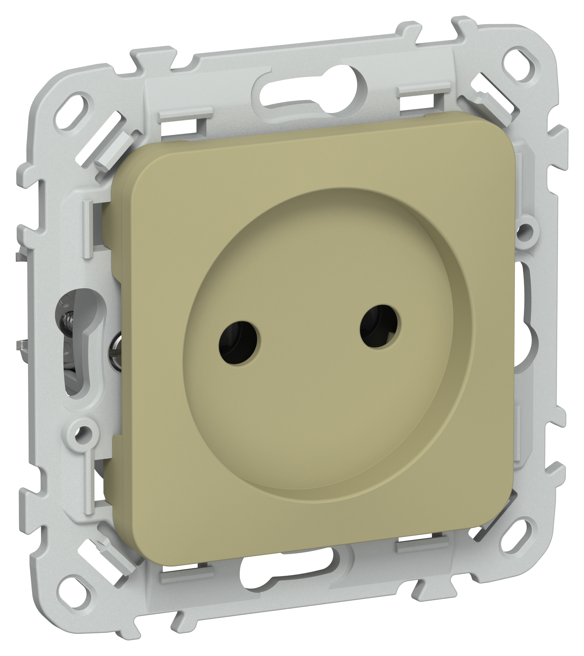 FLITE Розетка без заземления без защитных шторок 10А РС01-0-ФлО оливковый IEK