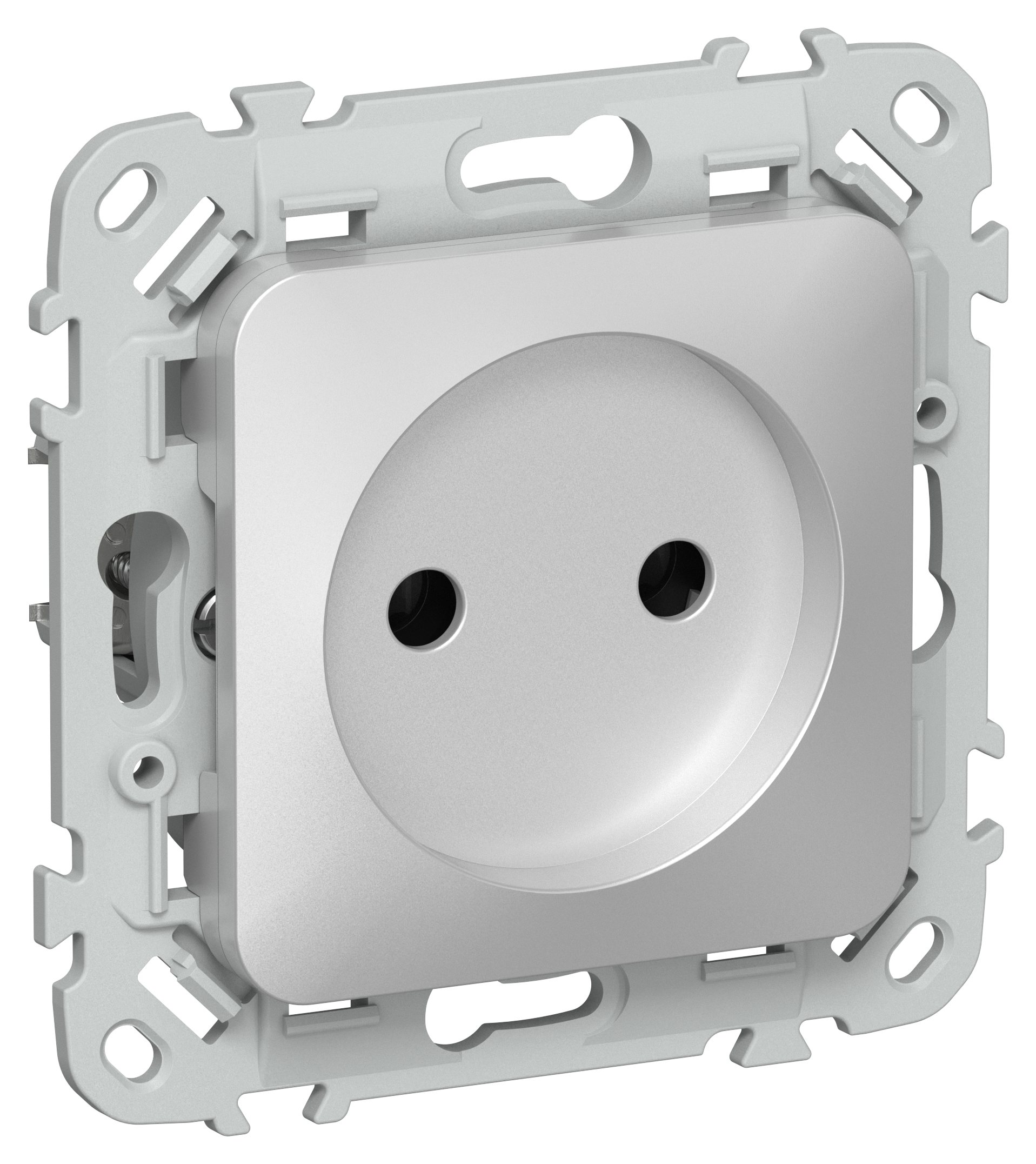 FLITE Розетка без заземления без защитных шторок 10А РС01-0-ФлА алюминий IEK