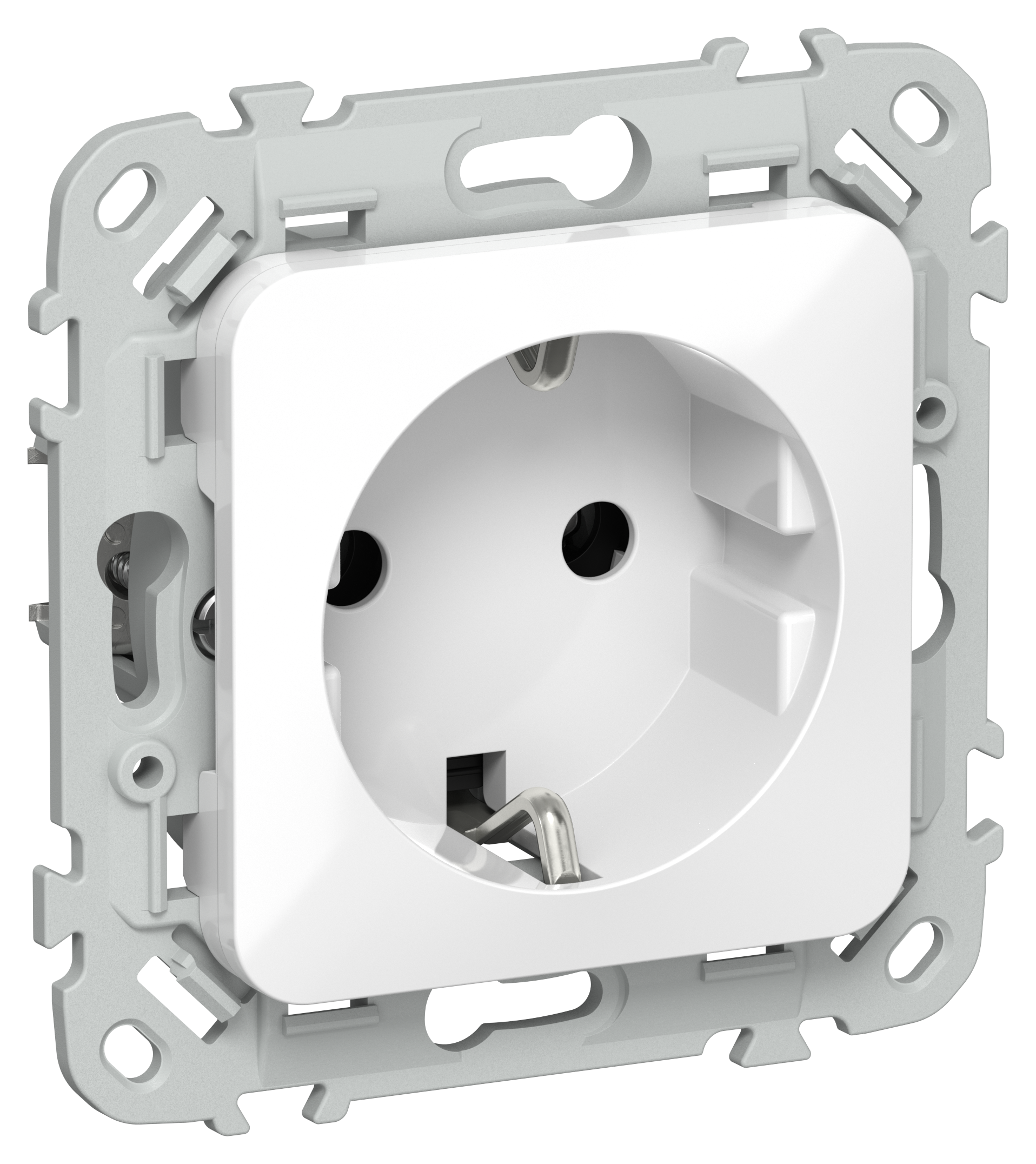 FLITE Розетка с заземлением без защитных шторок безвинтовое крепление 16А РС11-1-ФлБ белый IEK