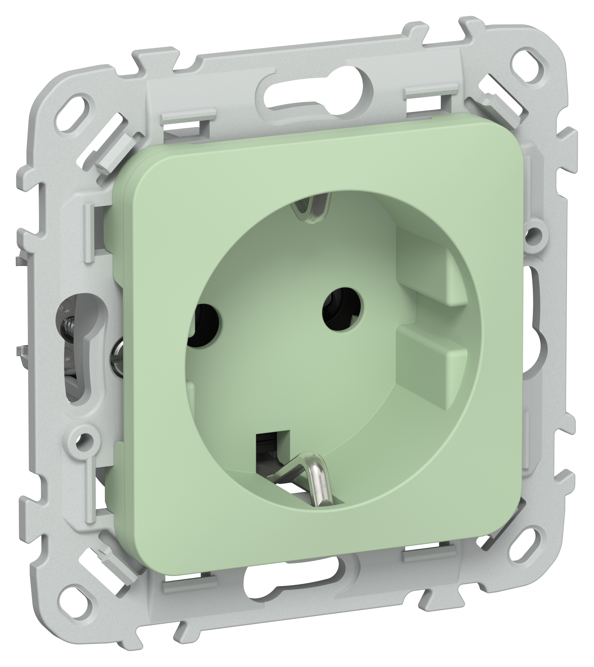 FLITE Розетка с заземлением без защитных шторок безвинтовое крепление 16А РС11-1-ФлФ фисташковый IEK
