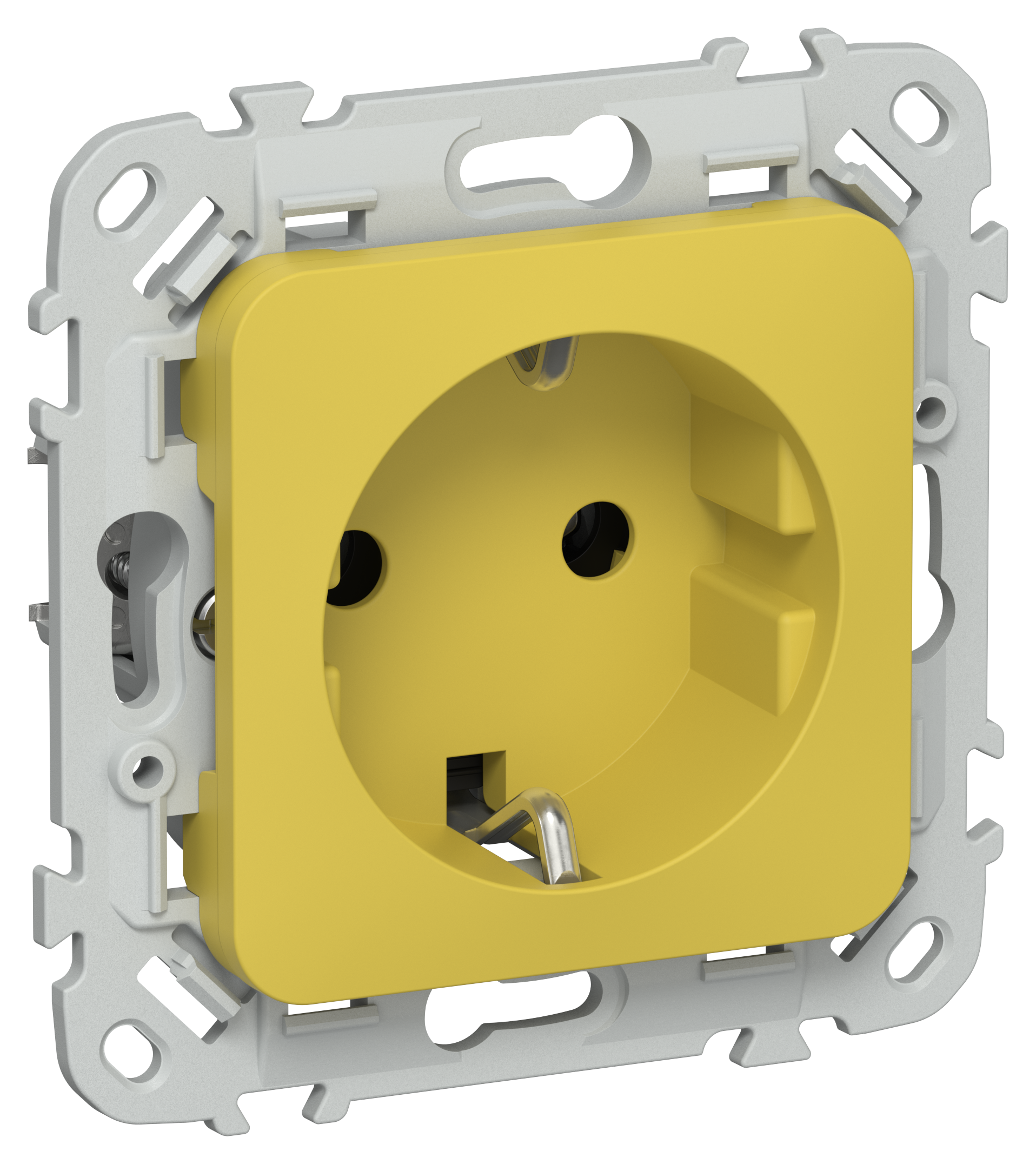 FLITE Розетка с заземлением без защитных шторок 16А РС11-0-ФлЖК желтый карри IEK