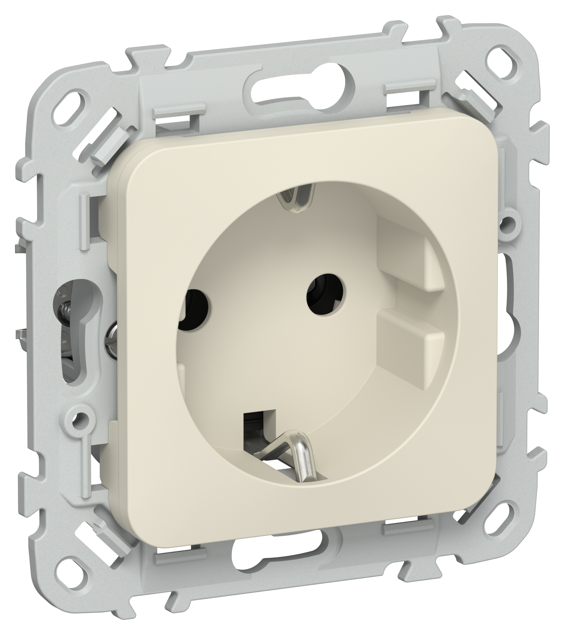 FLITE Розетка с заземлением без защитных шторок 16А РС11-0-ФлСл сливочный IEK