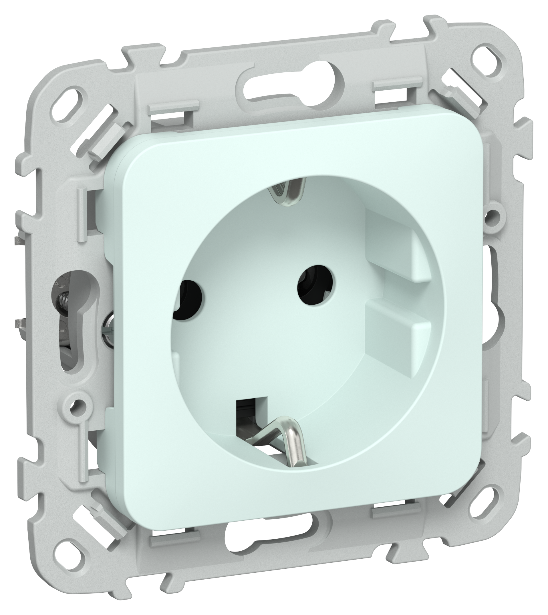 FLITE Розетка с заземлением без защитных шторок 16А РС11-0-ФлХЛ холодный лед IEK