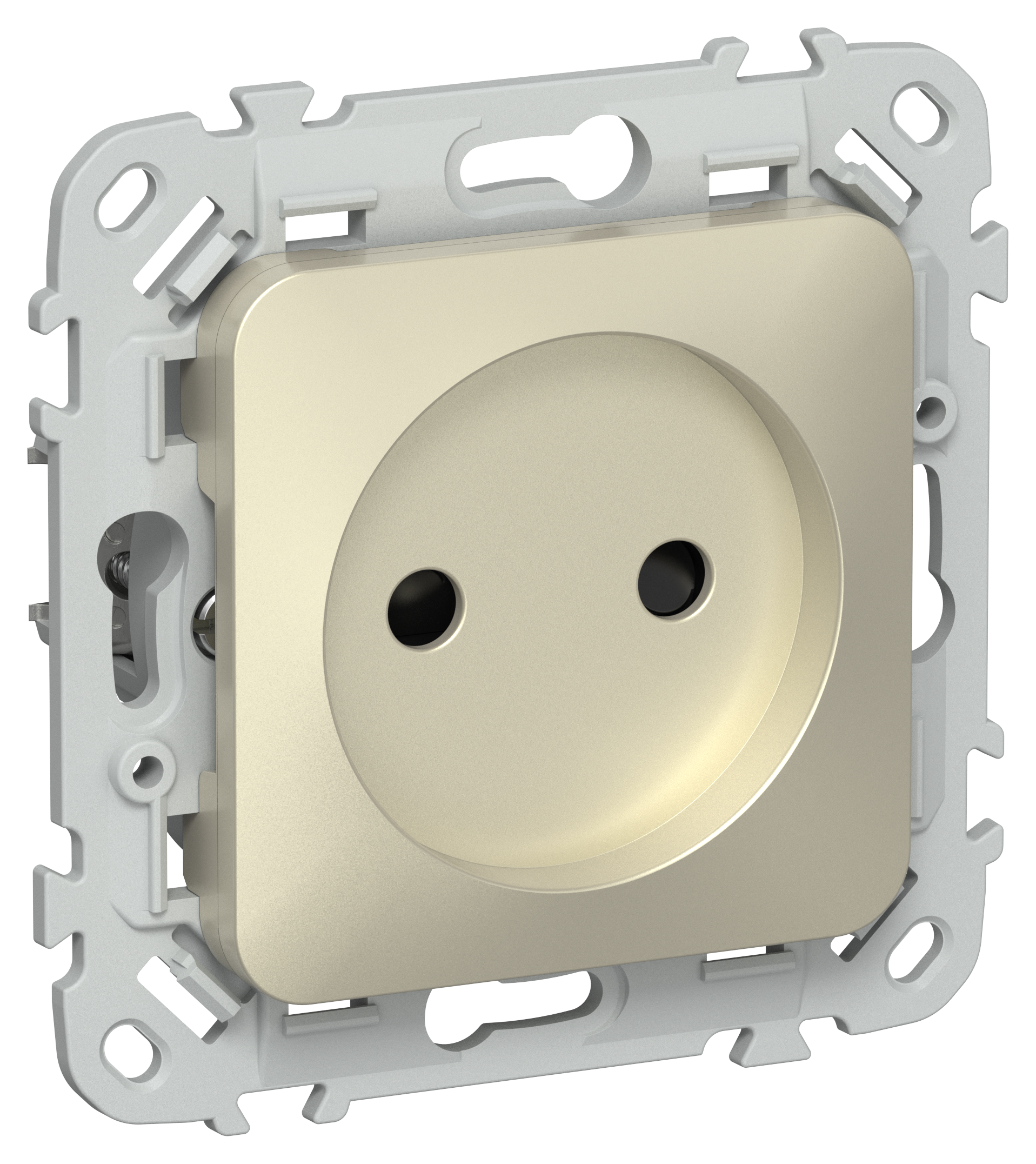 FLITE Розетка без заземления с защитными шторками безвинтовое крепление 10А РСш01-1-ФлШ шампань IEK