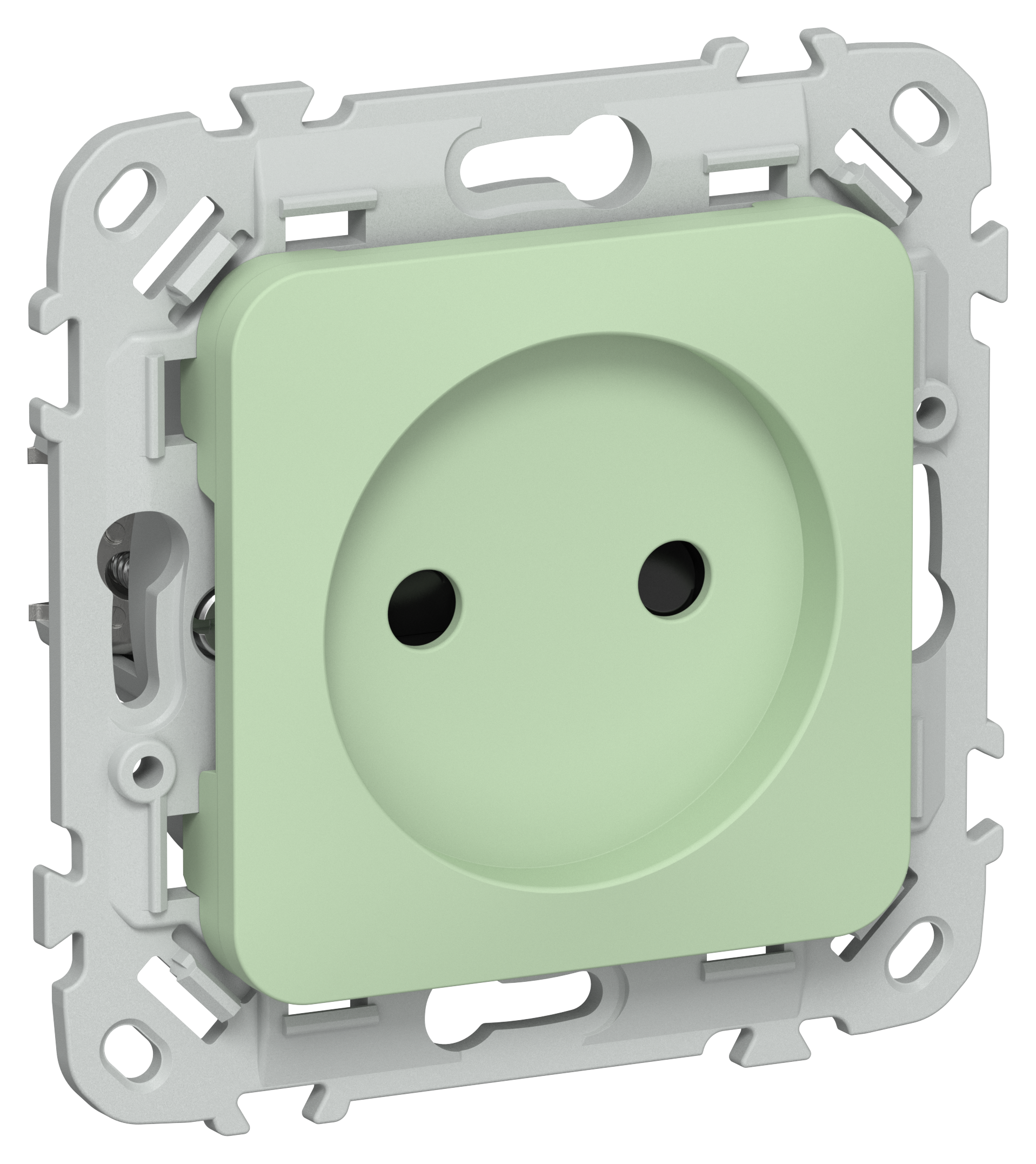 FLITE Розетка без заземления с защитными шторками безвинтовое крепление 10А РСш01-1-ФлФ фисташковый IEK