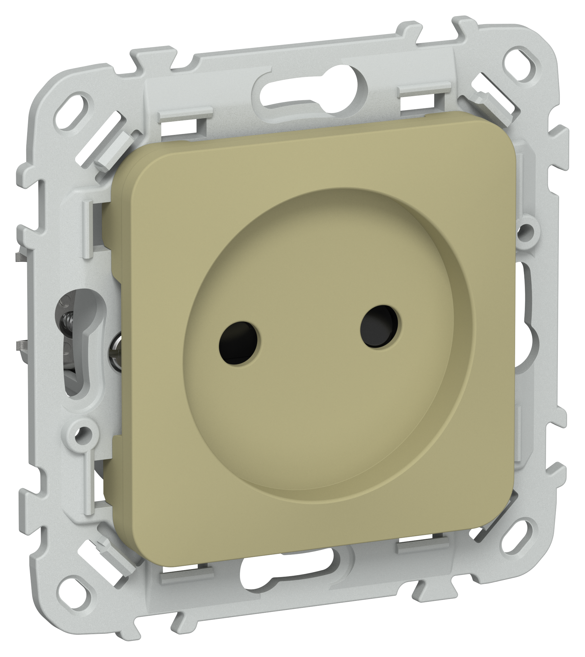 FLITE Розетка без заземления с защитными шторками 10А РСш01-0-ФлО оливковый IEK