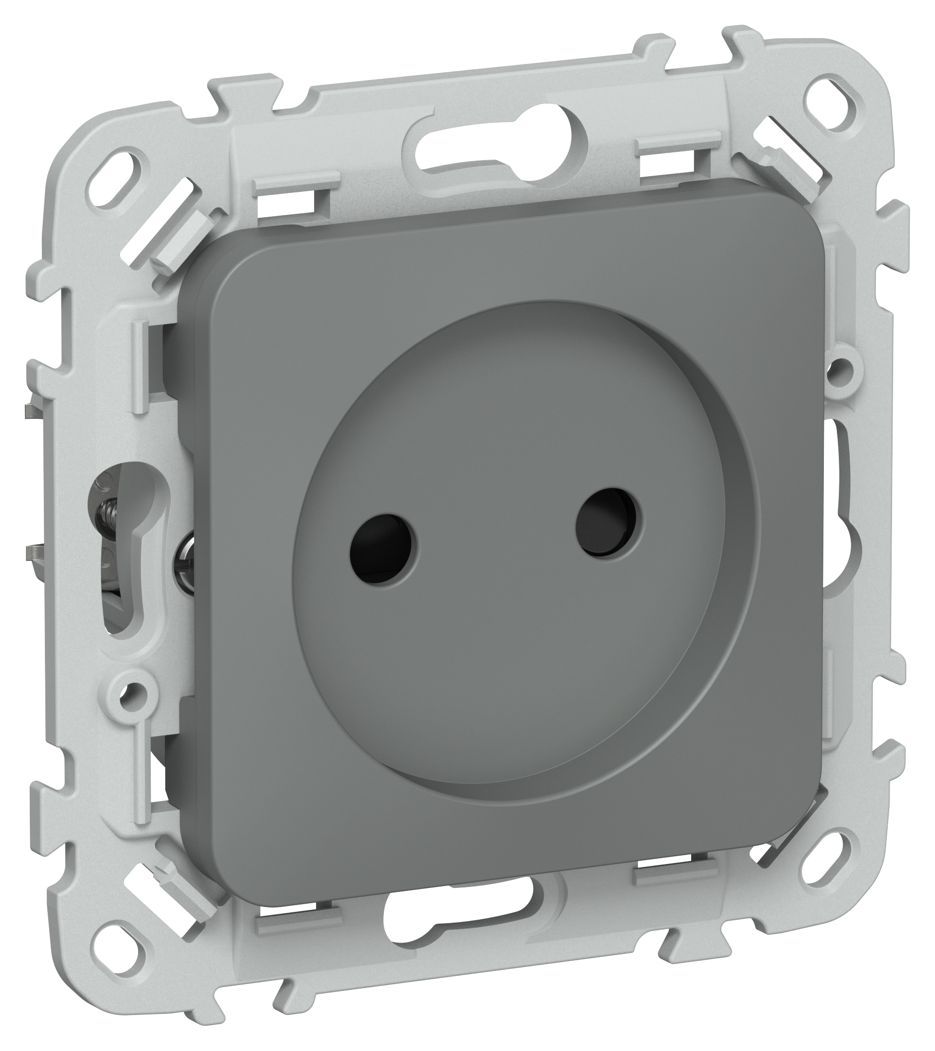 FLITE Розетка без заземления с защитными шторками 10А РСш01-0-ФлМА мокрый асфальт IEK