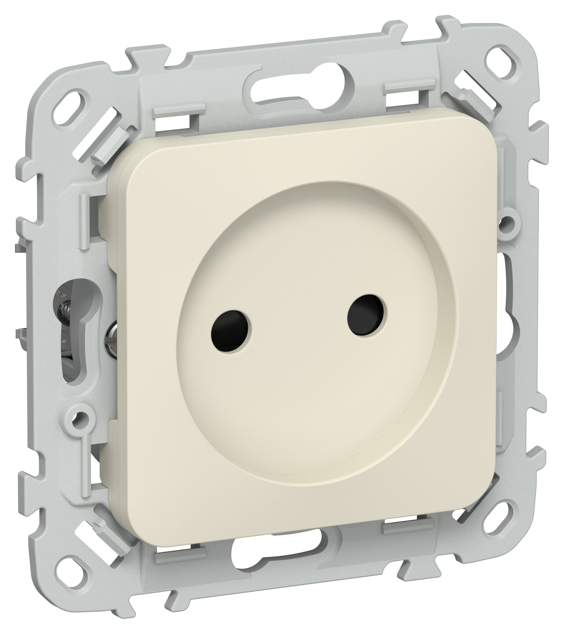 FLITE Розетка без заземления с защитными шторками 10А РСш01-0-ФлСл сливочный IEK