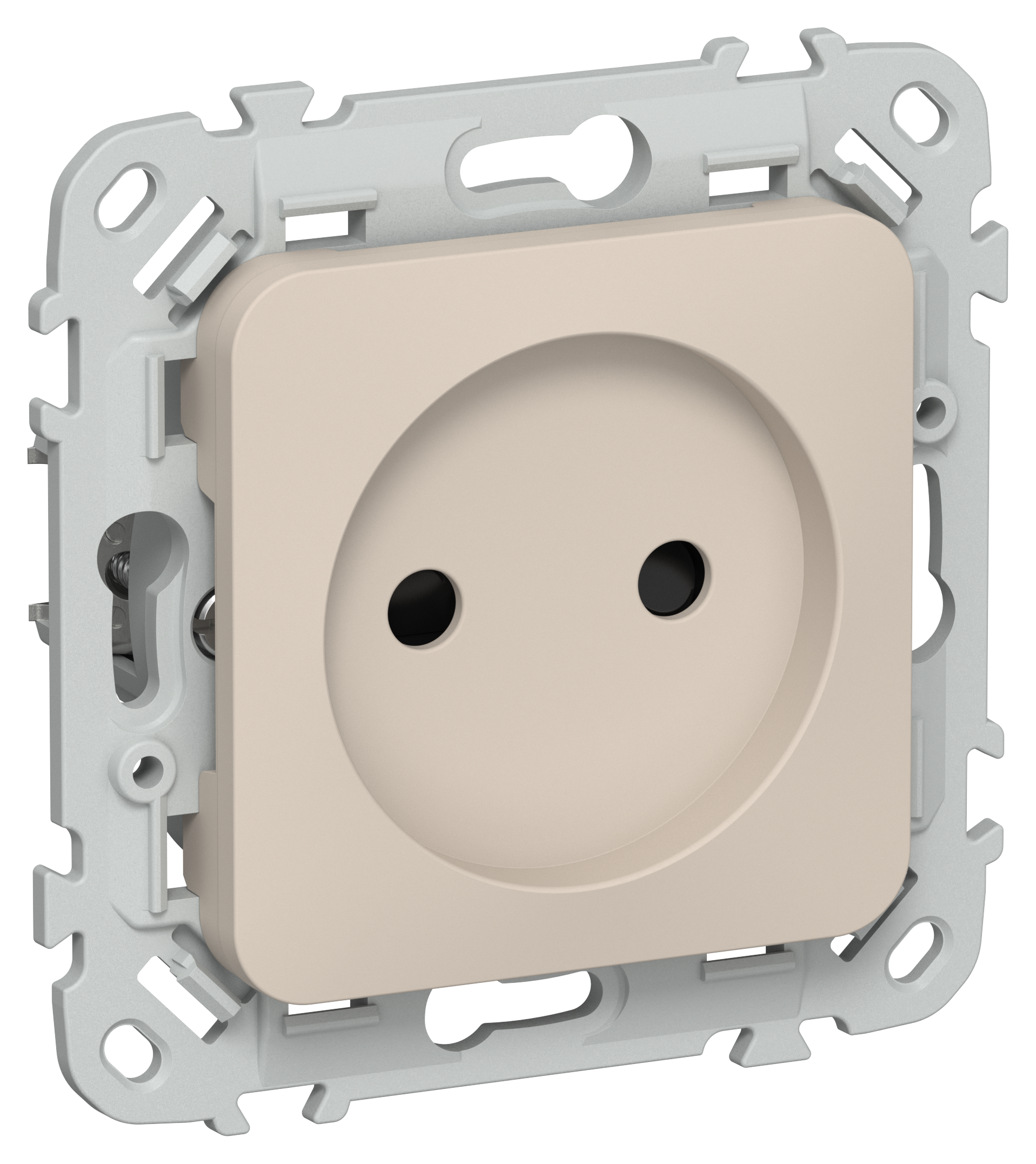 FLITE Розетка без заземления с защитными шторками 10А РСш01-0-ФлЛ льняной IEK