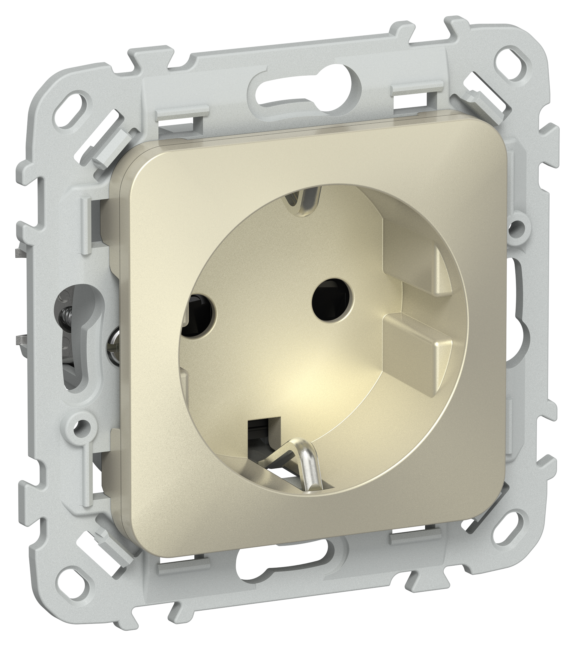 FLITE Розетка с заземлением с защитными шторками 16А РСш11-0-ФлШ шампань IEK