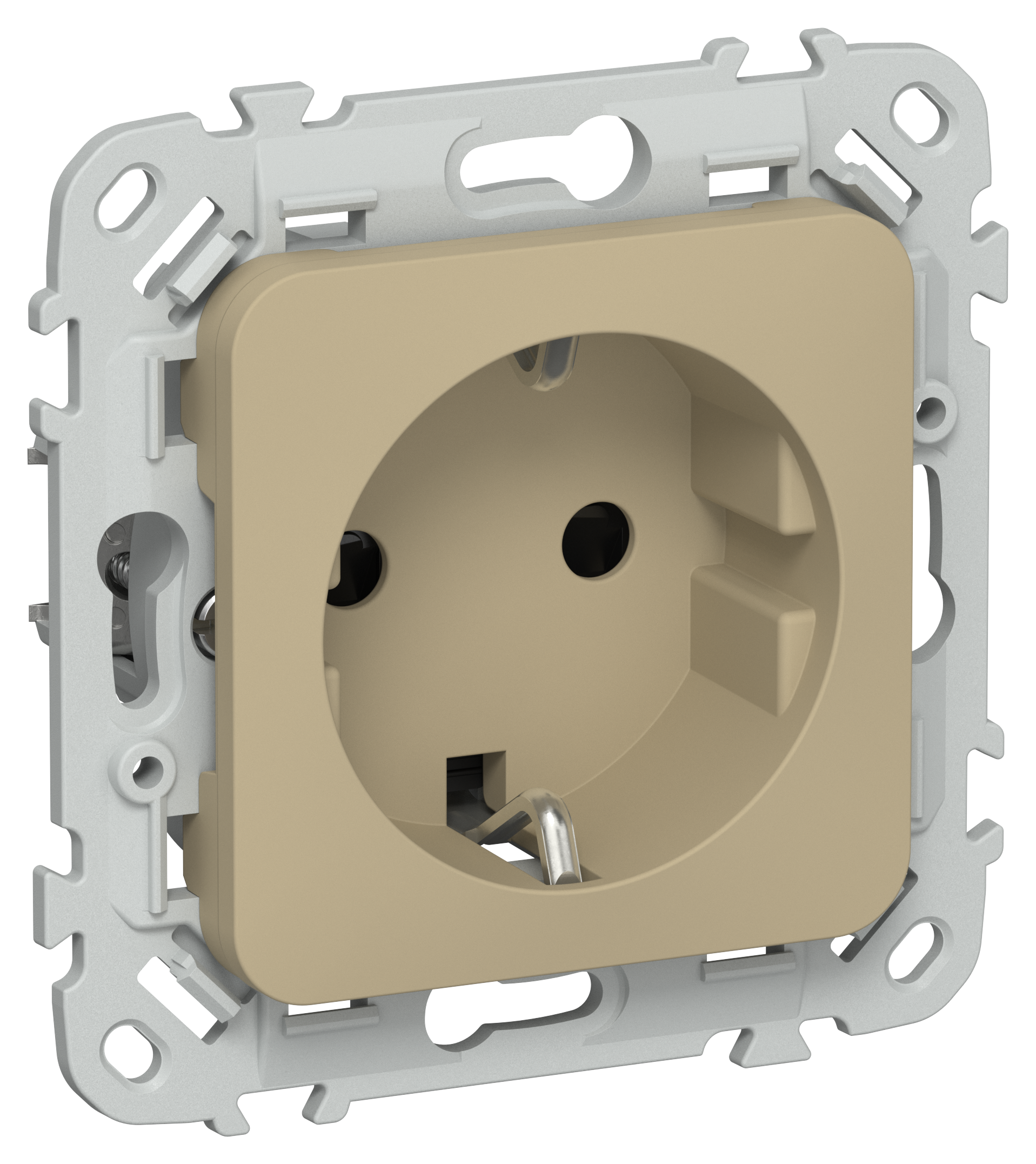 FLITE Розетка с заземлением с защитными шторками 16А РСш11-0-ФлХ хаки IEK