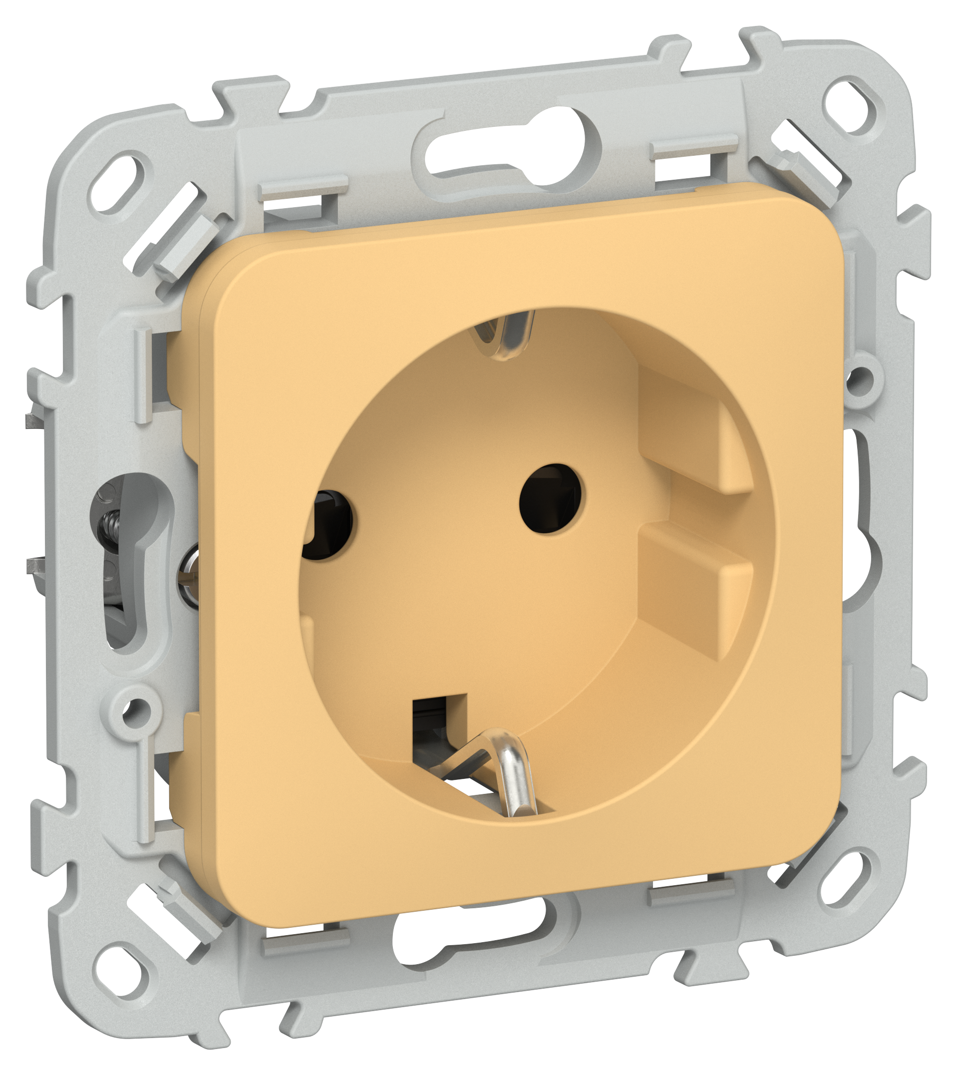 FLITE Розетка с заземлением с защитными шторками 16А РСш11-0-ФлЗ золотарник IEK