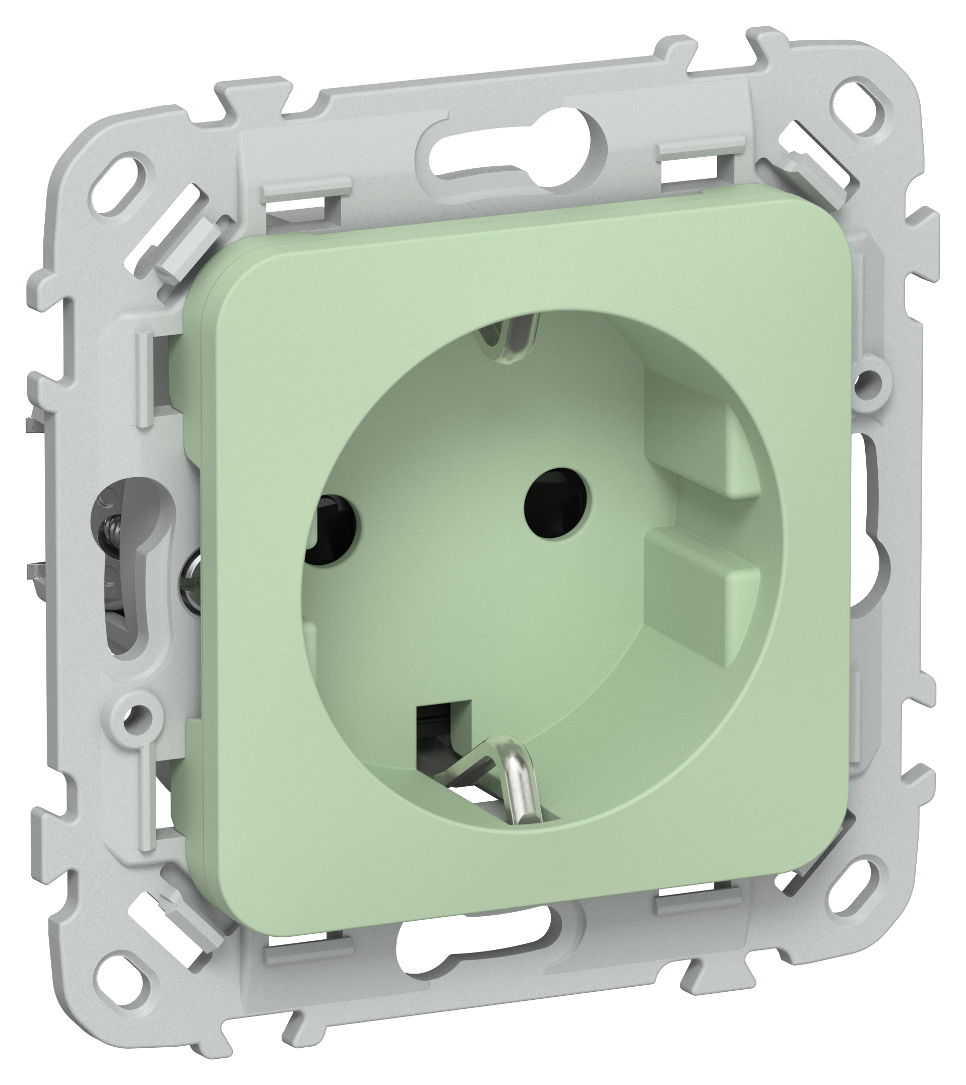 FLITE Розетка с заземлением с защитными шторками 16А РСш11-0-ФлФ фисташковый IEK
