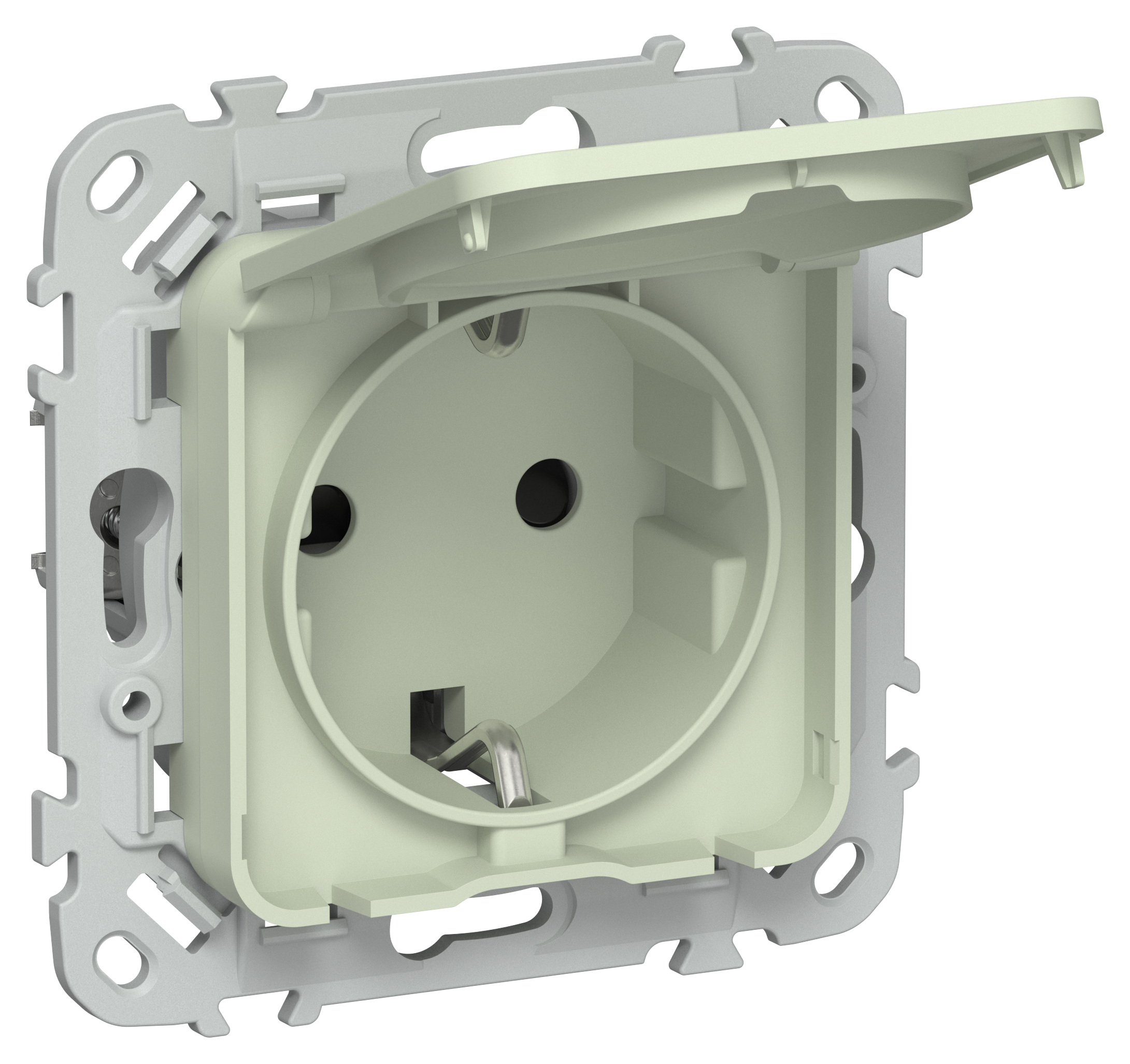 FLITE Розетка с заземлением с защитными шторками и крышкой 16А IP44 РСшкр11-0-44-ФлП панг IEK