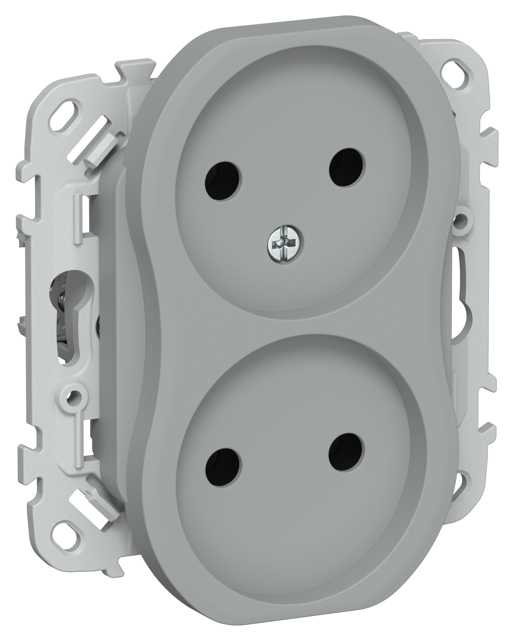 FLITE Розетка 2-местная без заземления без защитных шторок 10А РС02-0-ФлС серый IEK