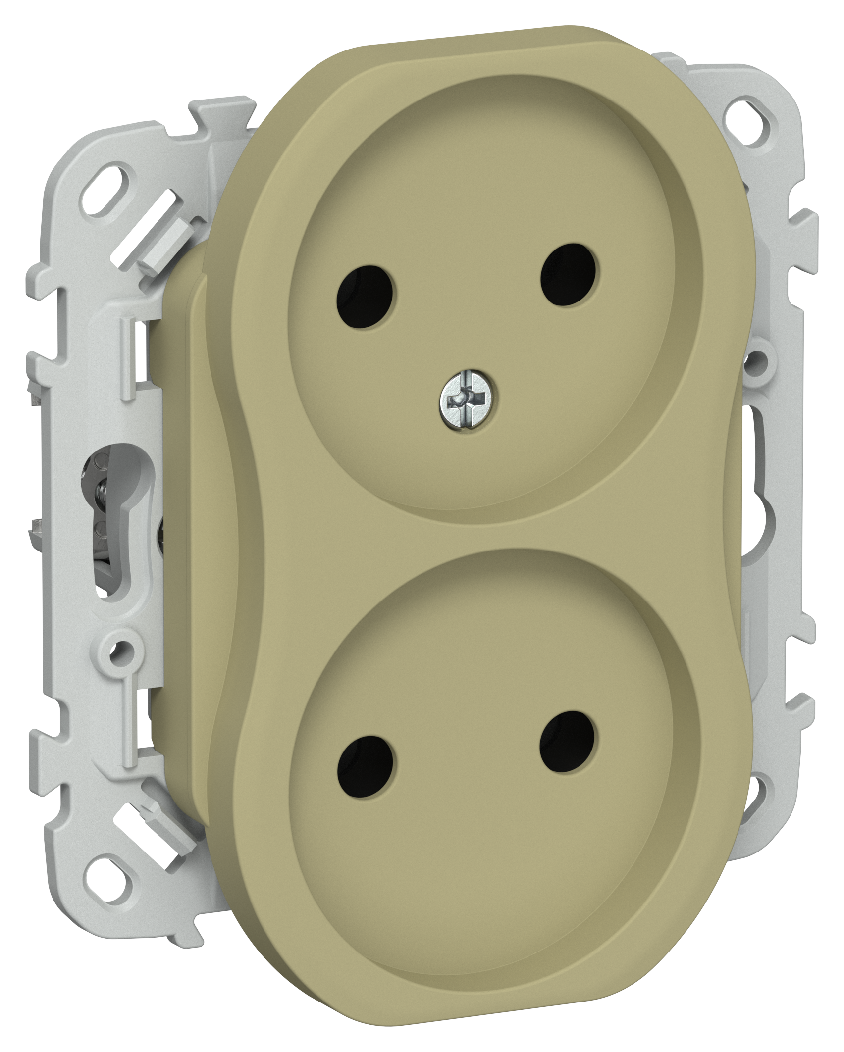FLITE Розетка 2-местная без заземления без защитных шторок 10А РС02-0-ФлО оливковый IEK
