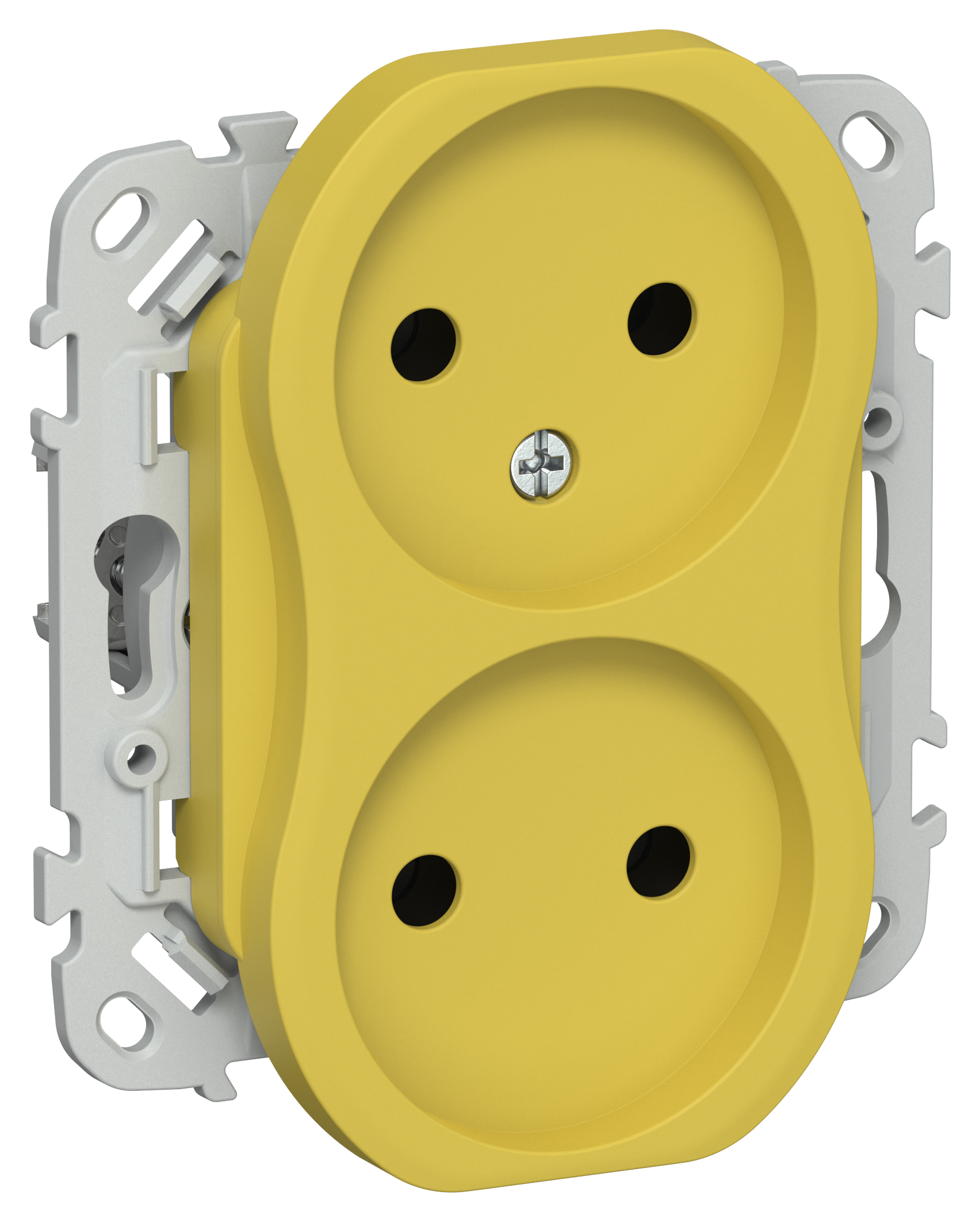 FLITE Розетка 2-местная без заземления без защитных шторок 10А РС02-0-ФлЖК желтый карри IEK