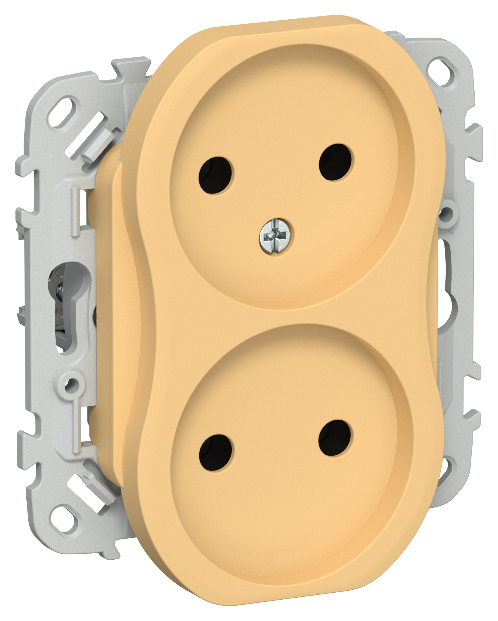 FLITE Розетка 2-местная без заземления без защитных шторок 10А РС02-0-ФлЗ золотарник IEK