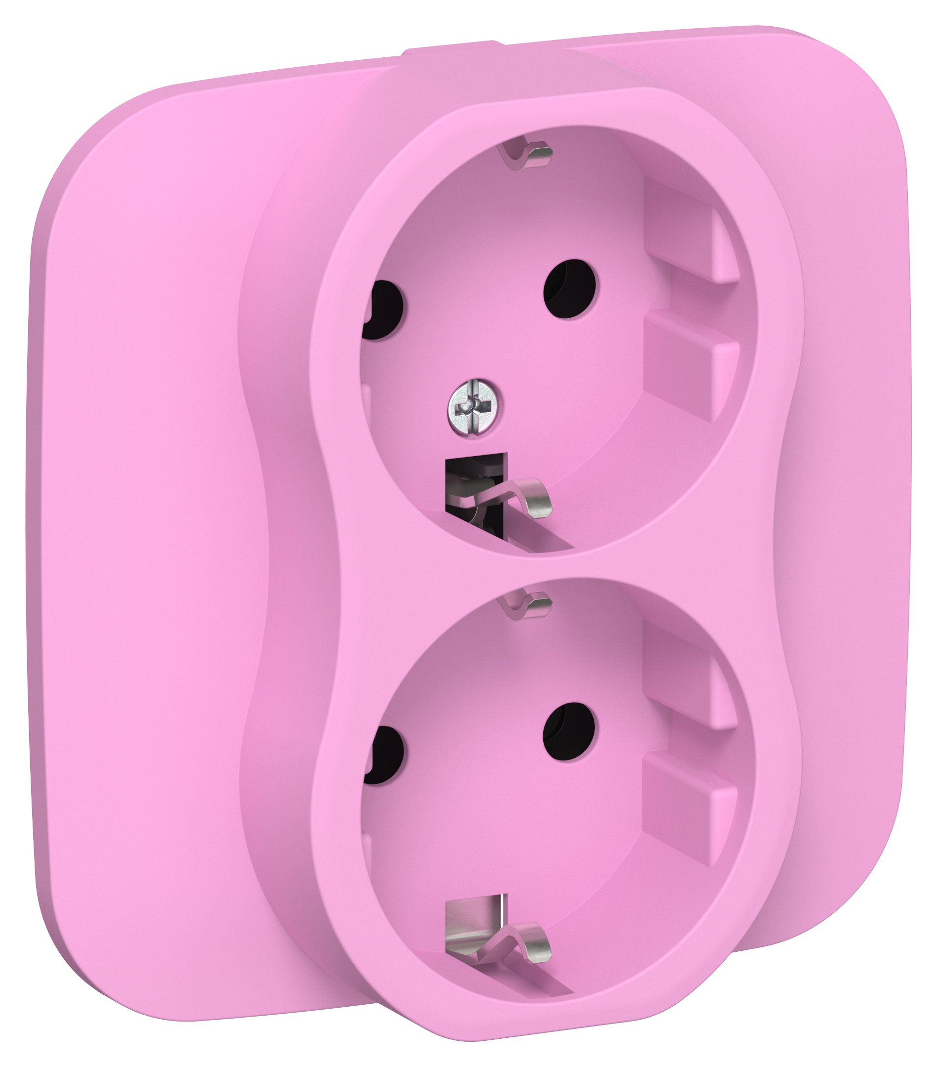 FLITE Розетка 2-местная с заземлением без защитных шторок безвинтовое крепление 16А в сборе РС12-1-А-ФлПр пурпурный IEK