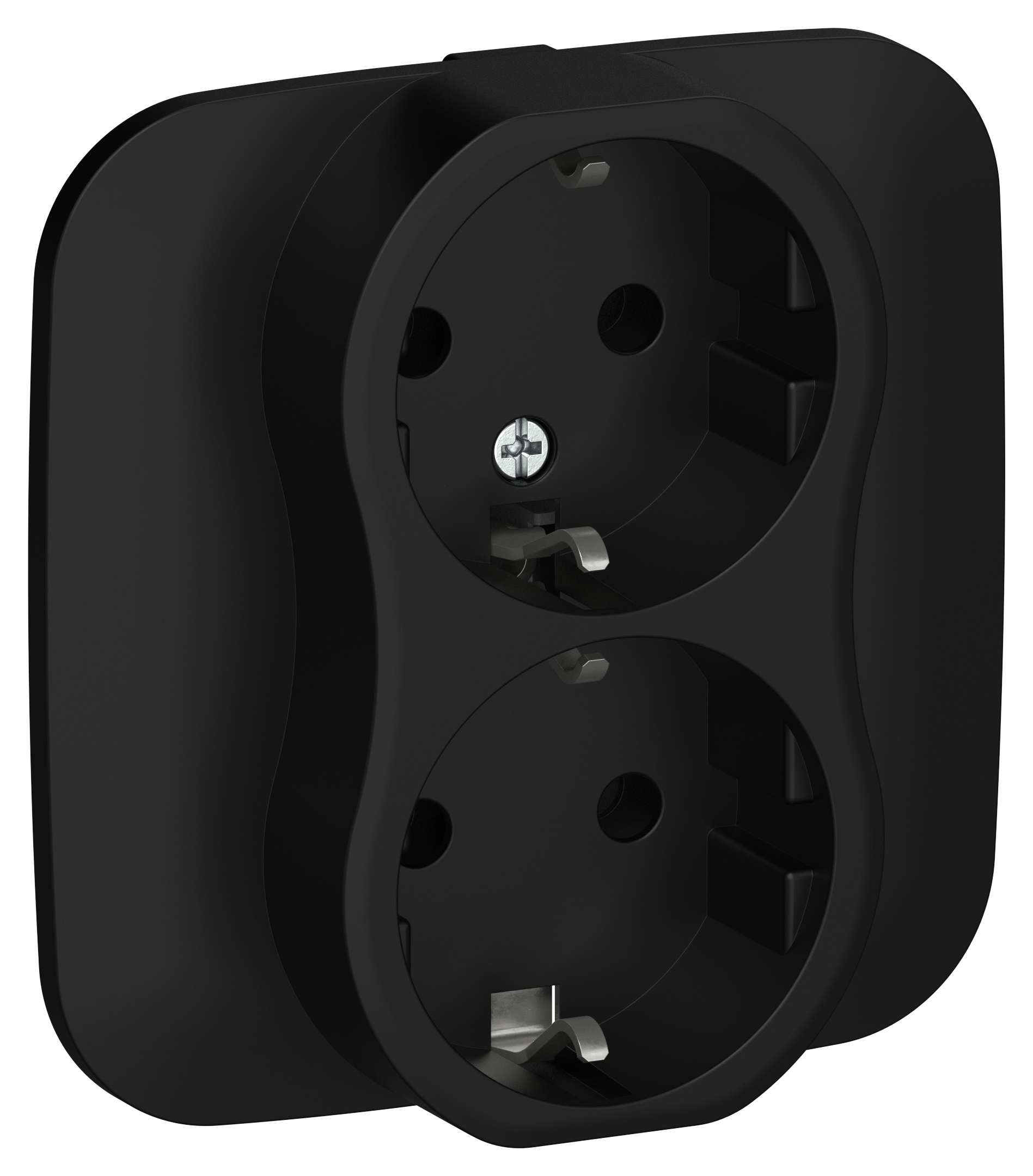 FLITE Розетка 2-местная с заземлением без защитных шторок 16А в сборе РС12-0-А-ФлЧ черный IEK