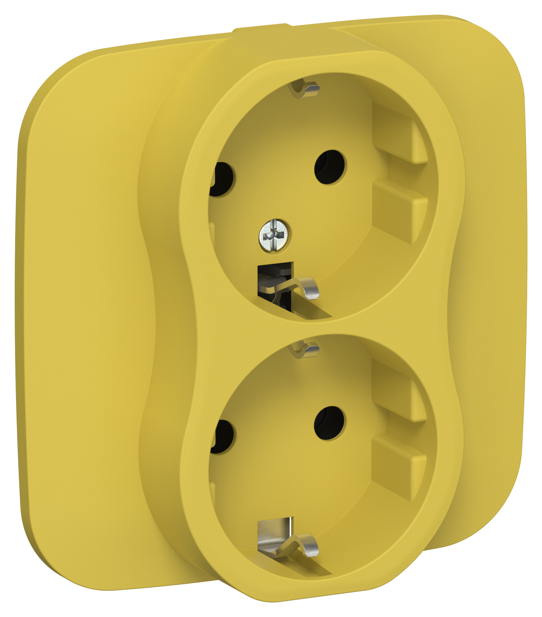 FLITE Розетка 2-местная с заземлением без защитных шторок 16А в сборе РС12-0-А-ФлЖК желтый карри IEK