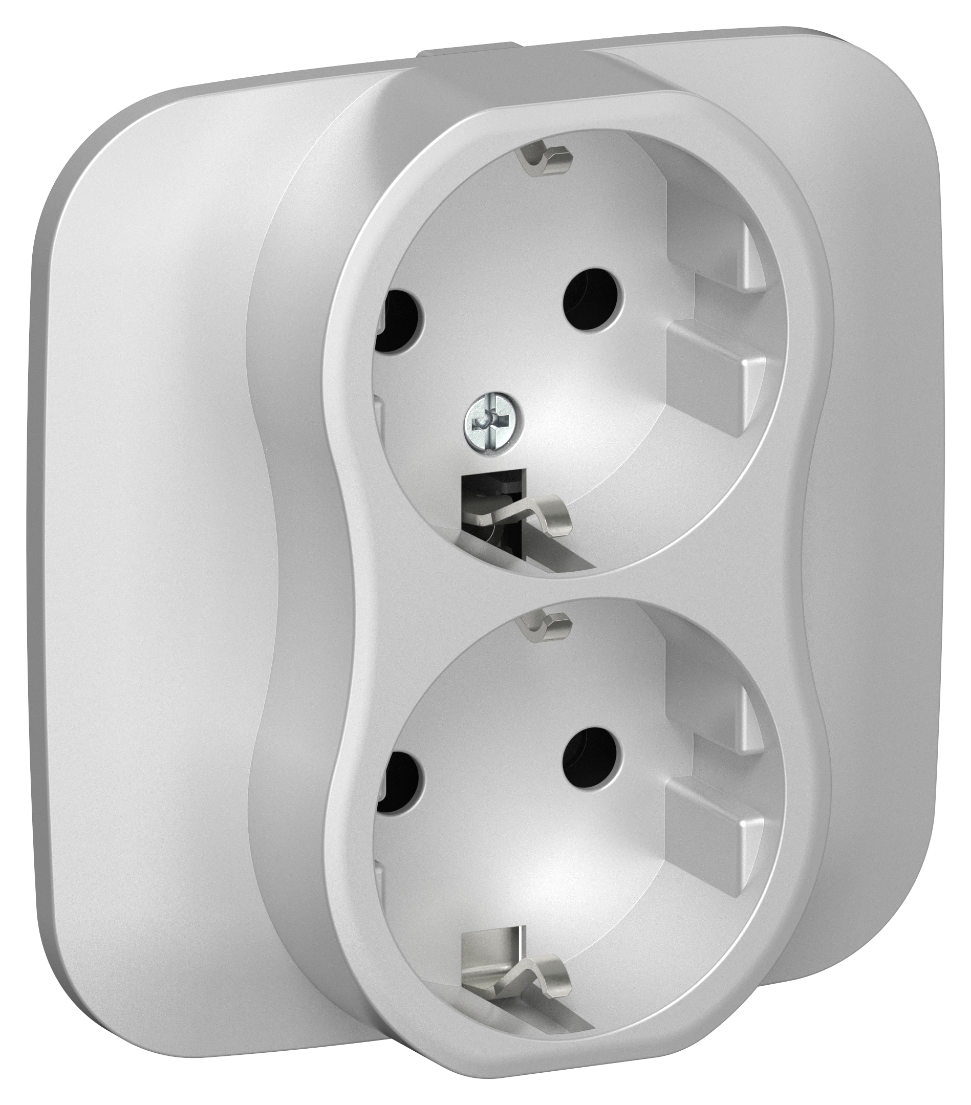 FLITE Розетка 2-местная с заземлением без защитных шторок 16А в сборе РС12-0-А-ФлА алюминий IEK