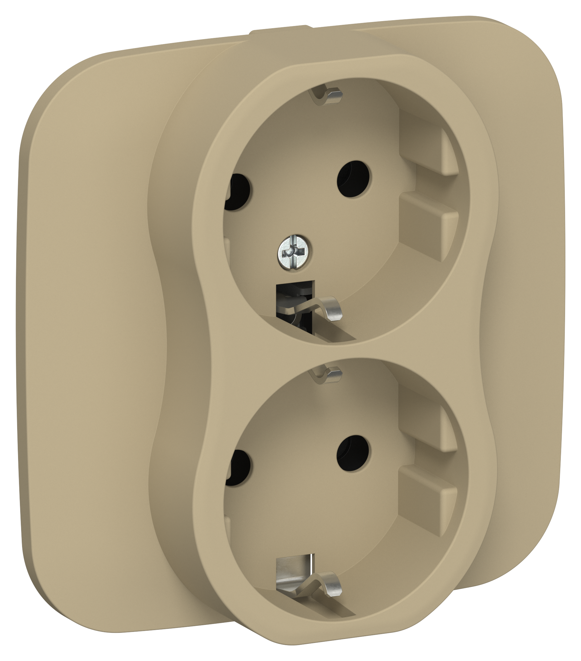 FLITE Розетка 2-местная с заземлением без защитных шторок 16А в сборе РС12-0-А-ФлХ хаки IEK