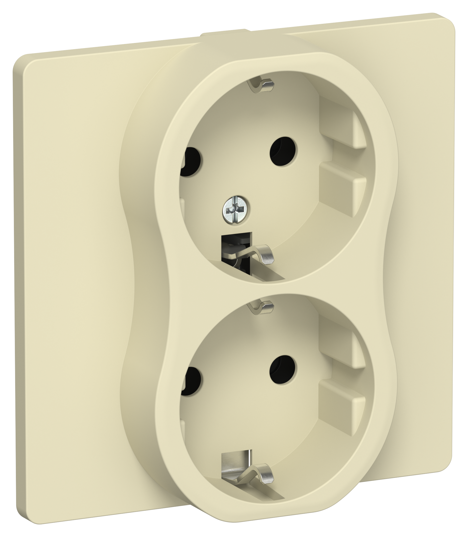FLITE Розетка 2-местная с заземлением без защитных шторок безвинтовое крепление 16А в сборе РС12-1-К-ФлН навахо IEK