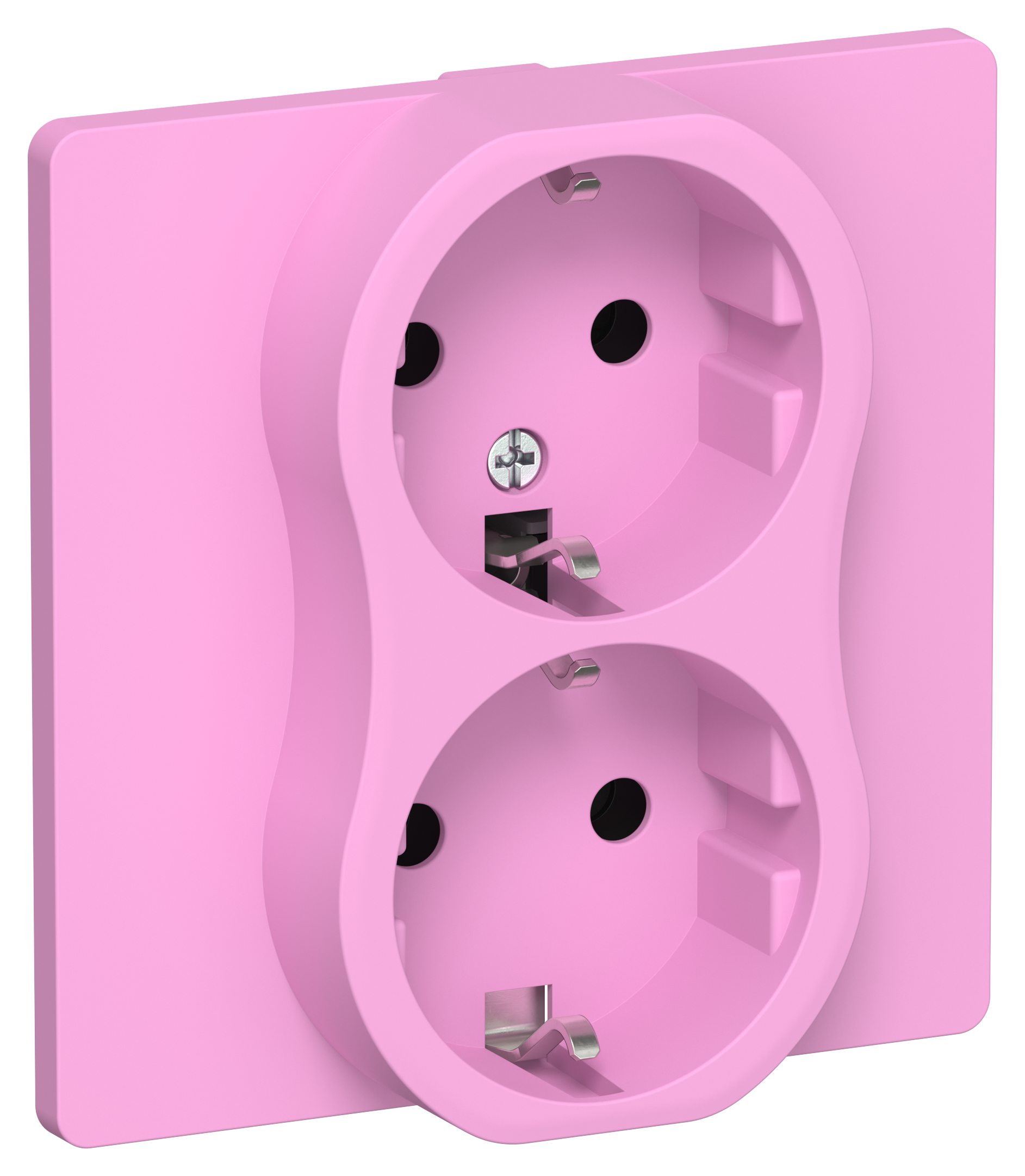 FLITE Розетка 2-местная с заземлением без защитных шторок безвинтовое крепление 16А в сборе РС12-1-К-ФлПр пурпурный IEK