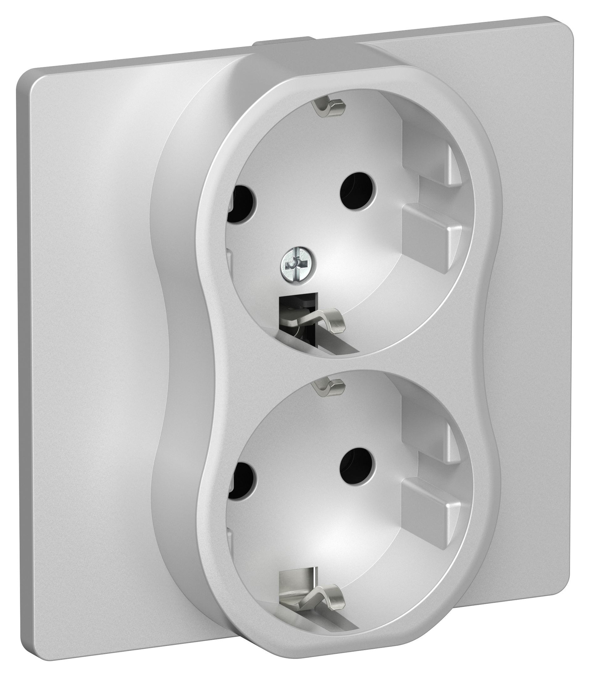 FLITE Розетка 2-местная с заземлением без защитных шторок 16А в сборе РС12-0-К-ФлА алюминий IEK