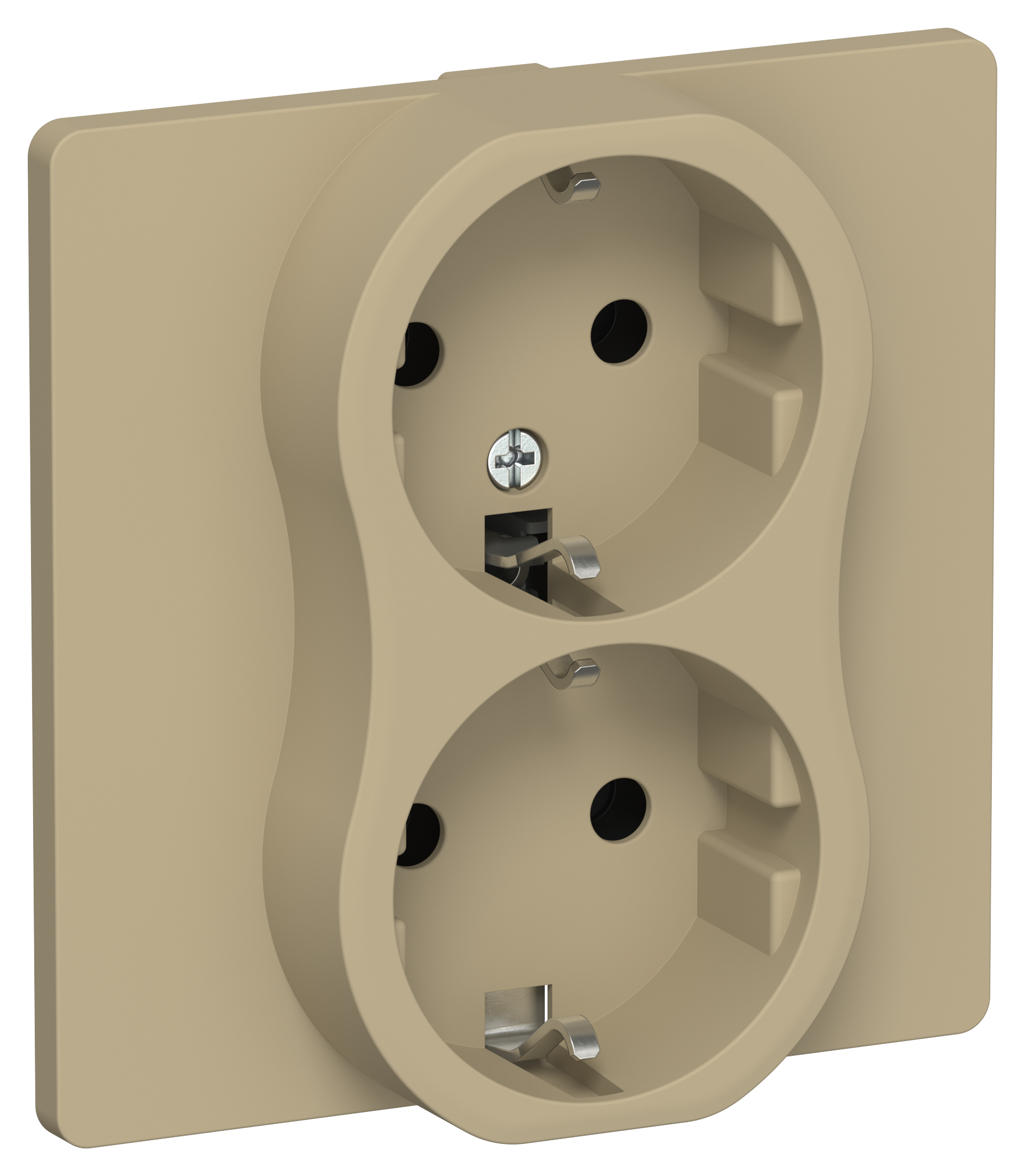 FLITE Розетка 2-местная с заземлением без защитных шторок 16А в сборе РС12-0-К-ФлХ хаки IEK
