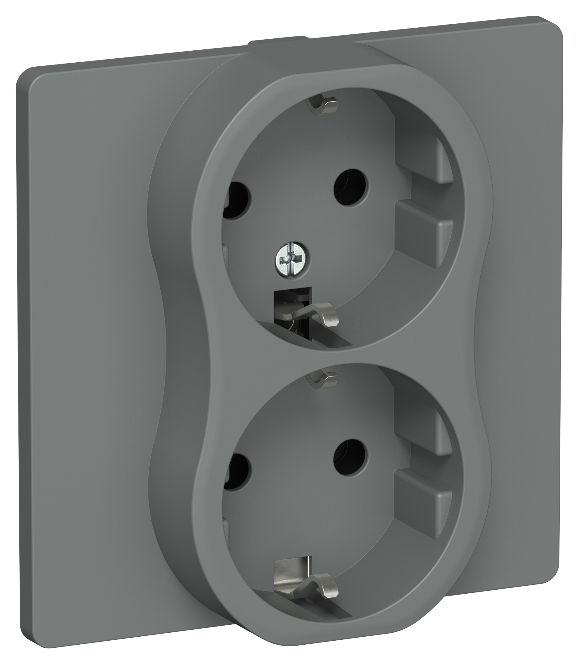 FLITE Розетка 2-местная с заземлением без защитных шторок 16А в сборе РС12-0-К-ФлМА мокрый асфальт IEK