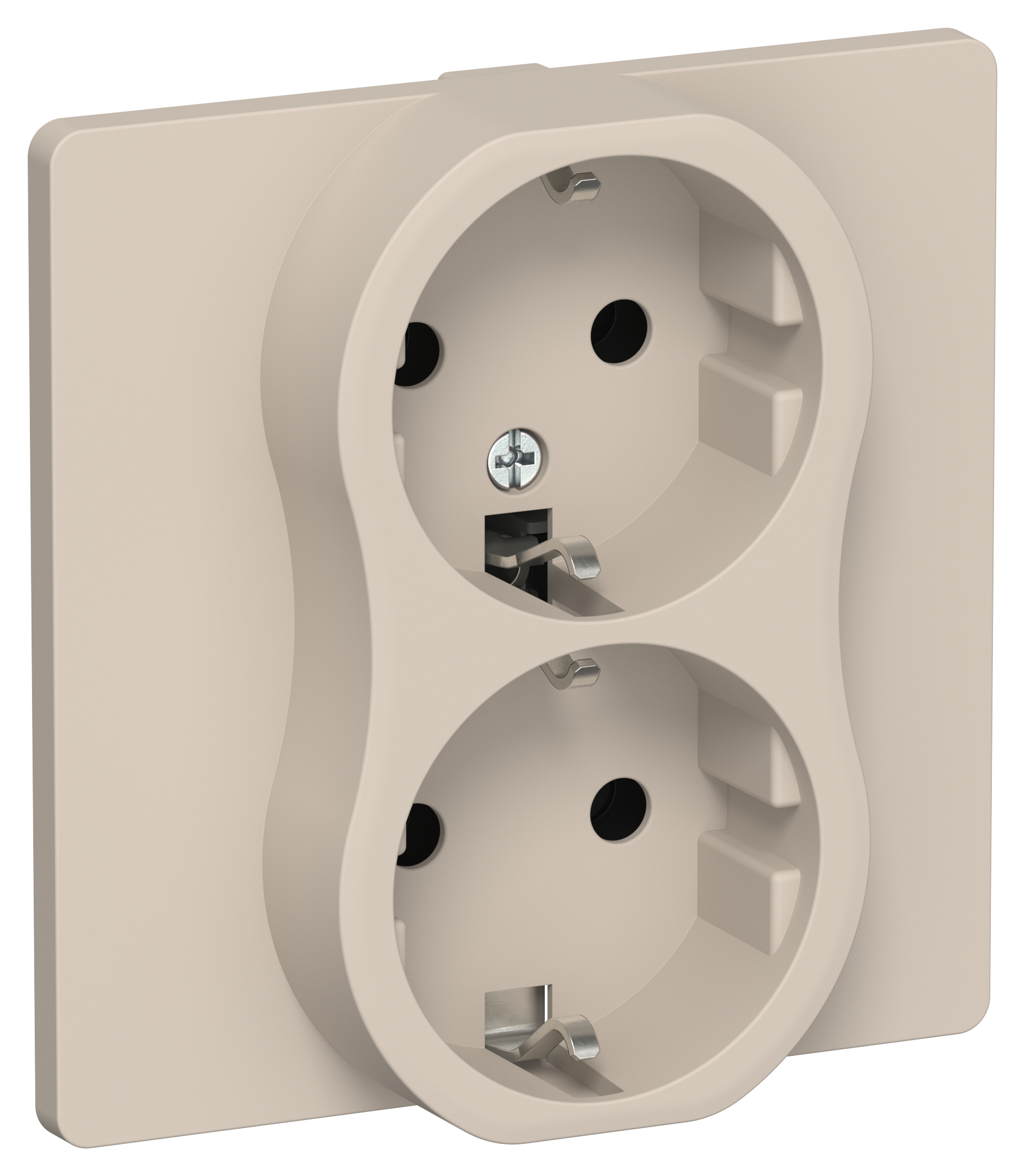 FLITE Розетка 2-местная с заземлением без защитных шторок 16А в сборе РС12-0-К-ФлЛ льняной IEK