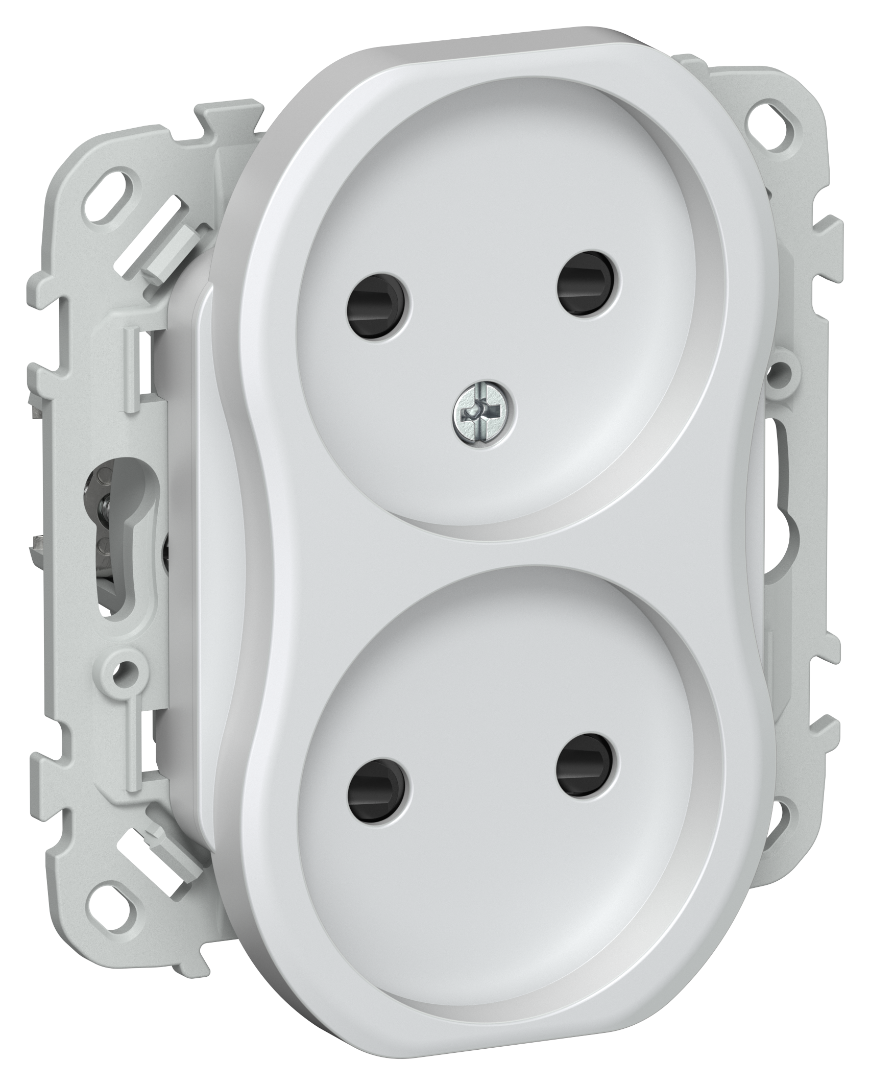 FLITE Розетка 2-местная без заземления с защитными шторками безвинтовое крепление 10А РСш02-1-ФлЖ жемчуг IEK