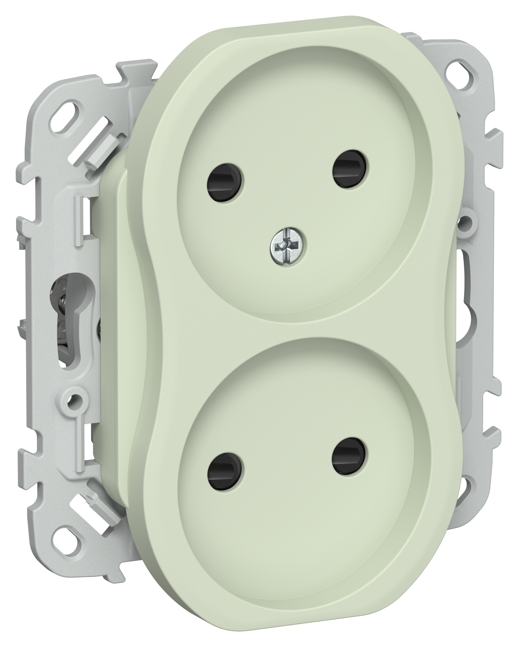 FLITE Розетка 2-местная без заземления с защитными шторками безвинтовое крепление 10А РСш02-1-ФлП панг IEK