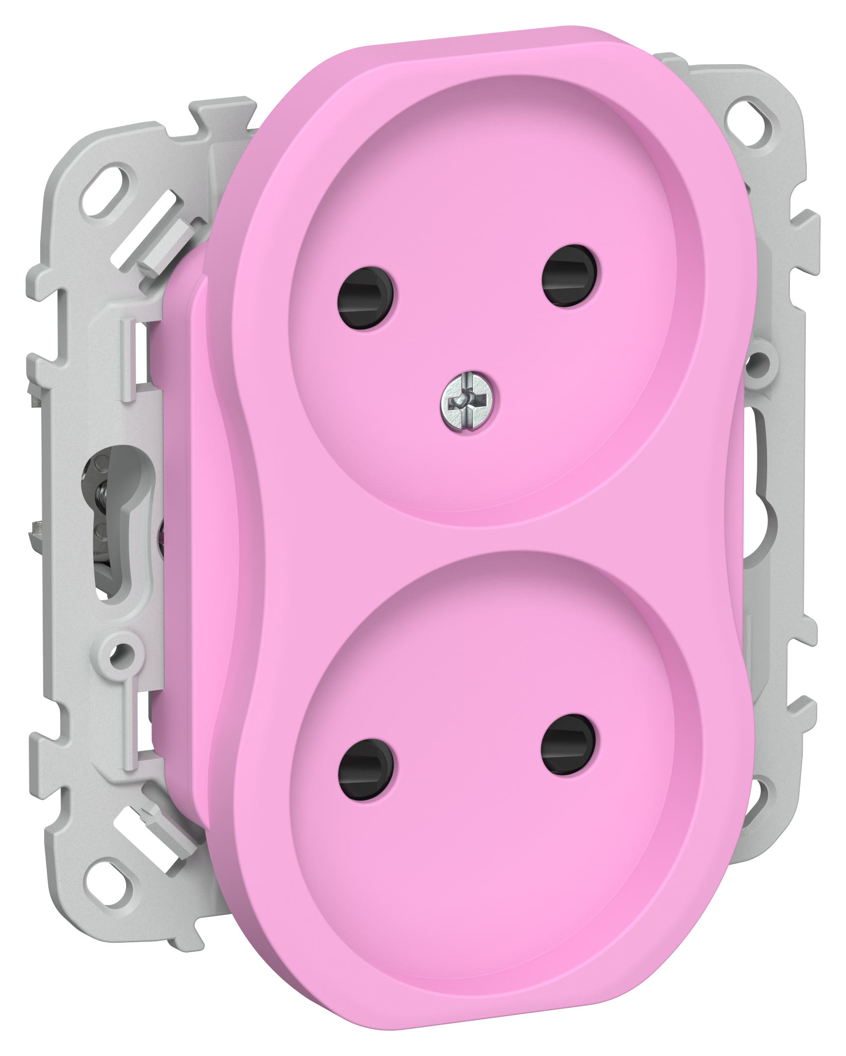 FLITE Розетка 2-местная без заземления с защитными шторками безвинтовое крепление 10А РСш02-1-ФлПр пурпурный IEK