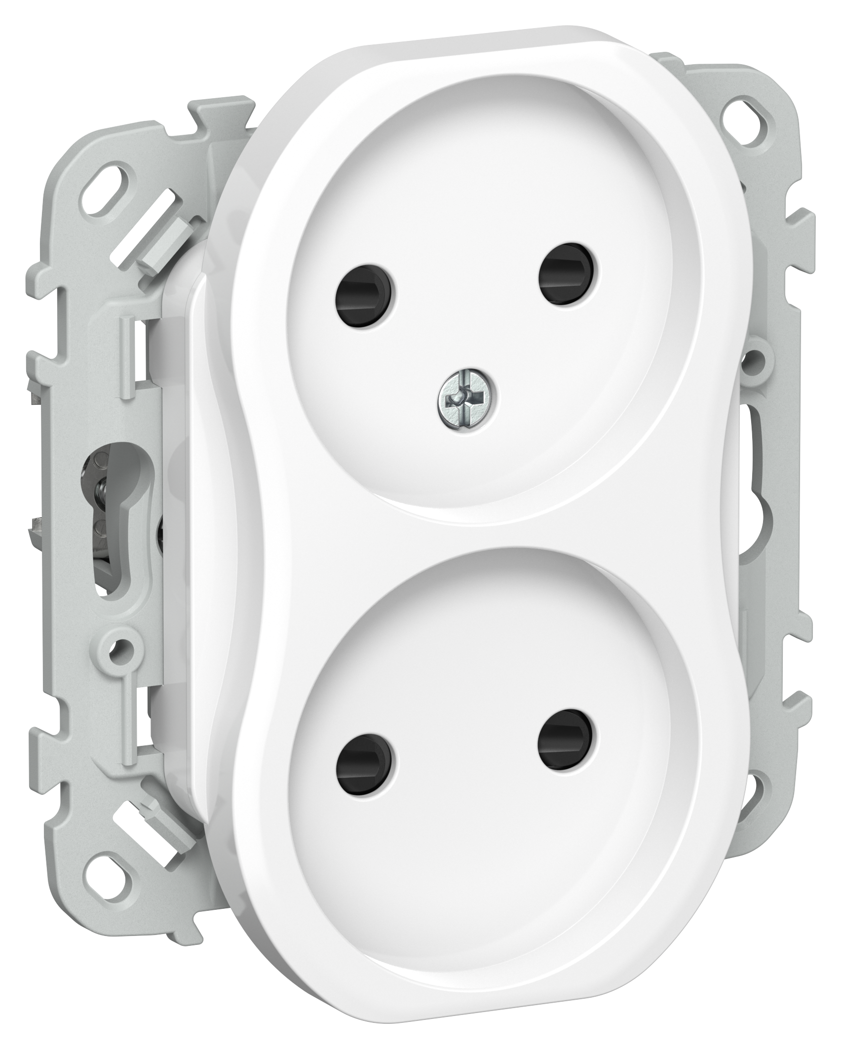 FLITE Розетка 2-местная без заземления с защитными шторками 10А РСш02-0-ФлБ белый IEK