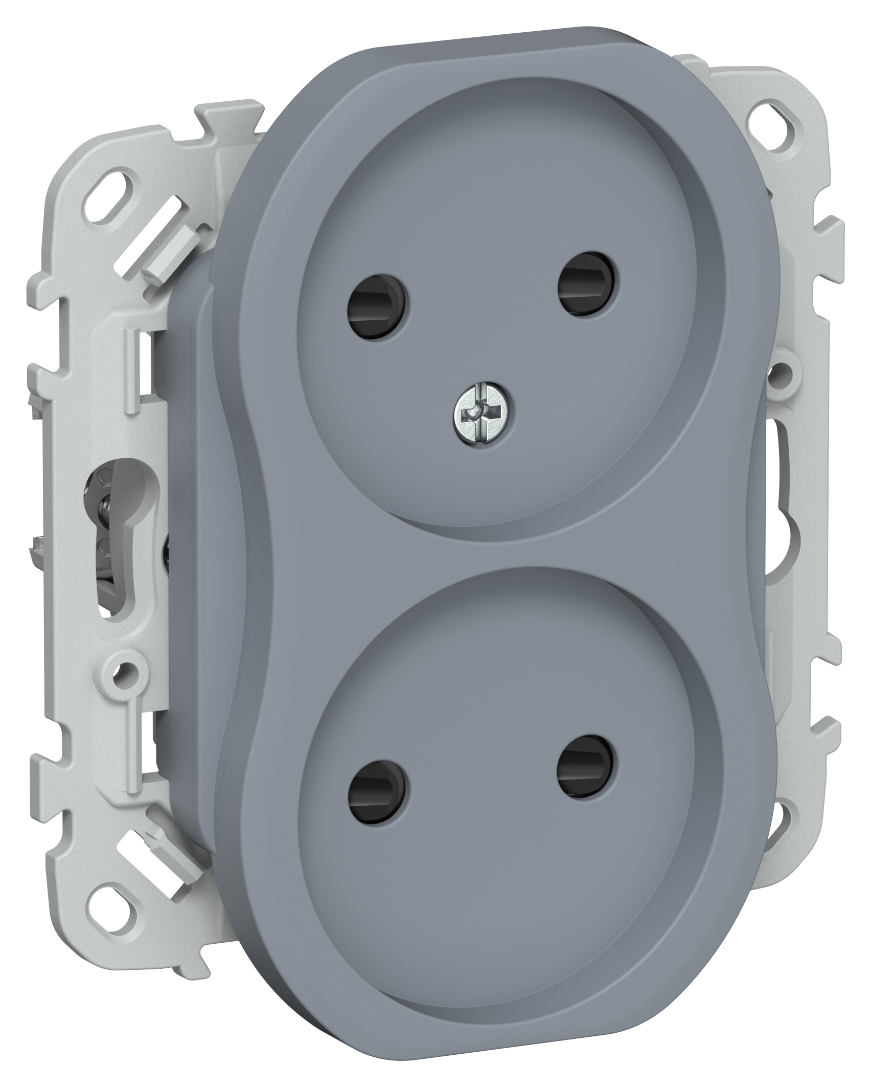 FLITE Розетка 2-местная без заземления с защитными шторками 10А РСш02-0-ФлМ маренго IEK