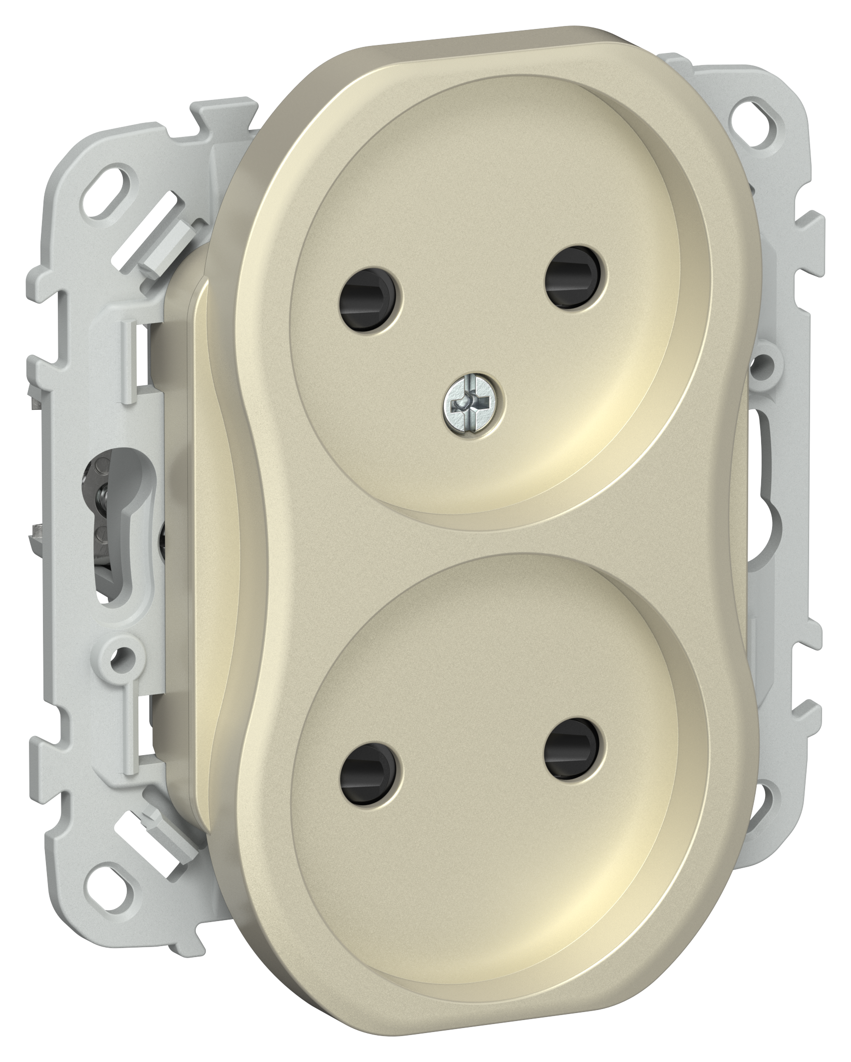FLITE Розетка 2-местная без заземления с защитными шторками 10А РСш02-0-ФлШ шампань IEK