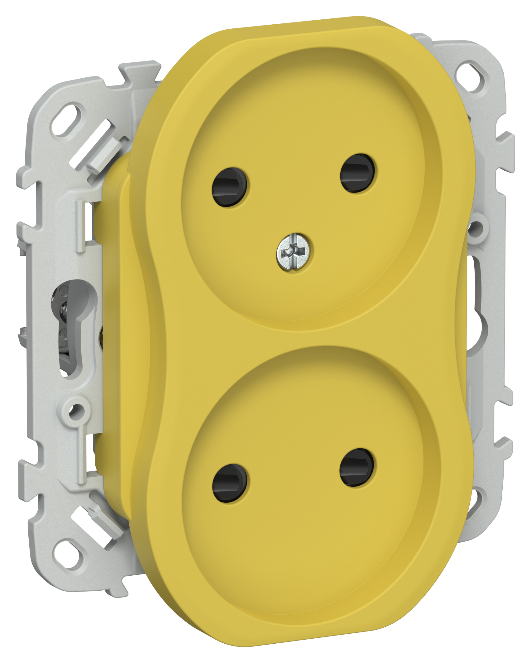 FLITE Розетка 2-местная без заземления с защитными шторками 10А РСш02-0-ФлЖК желтый карри IEK