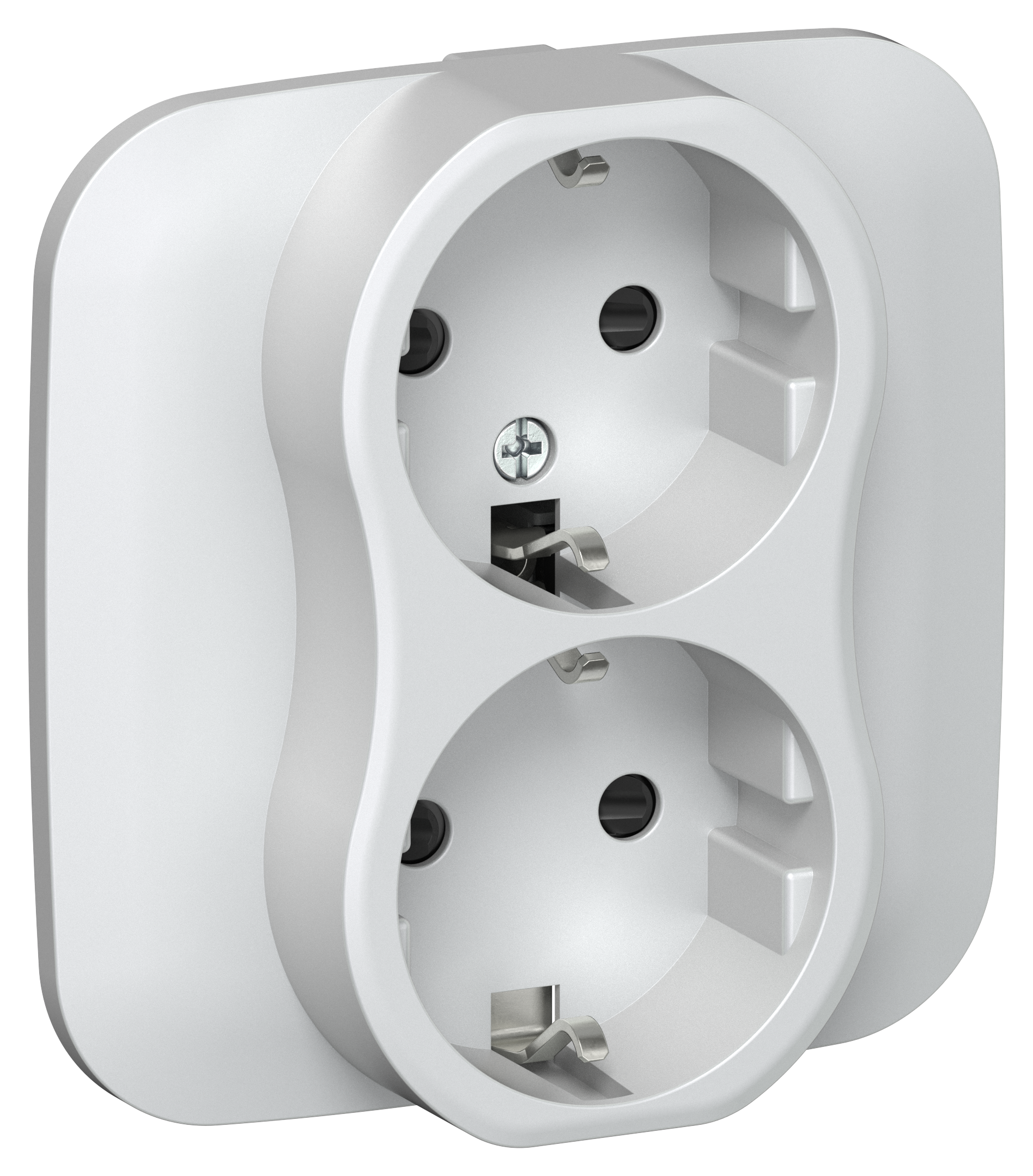 FLITE Розетка 2-местная с заземлением с защитными шторками безвинтовое крепление 16А в сборе РСш12-1-А-ФлЖ жемчуг IEK