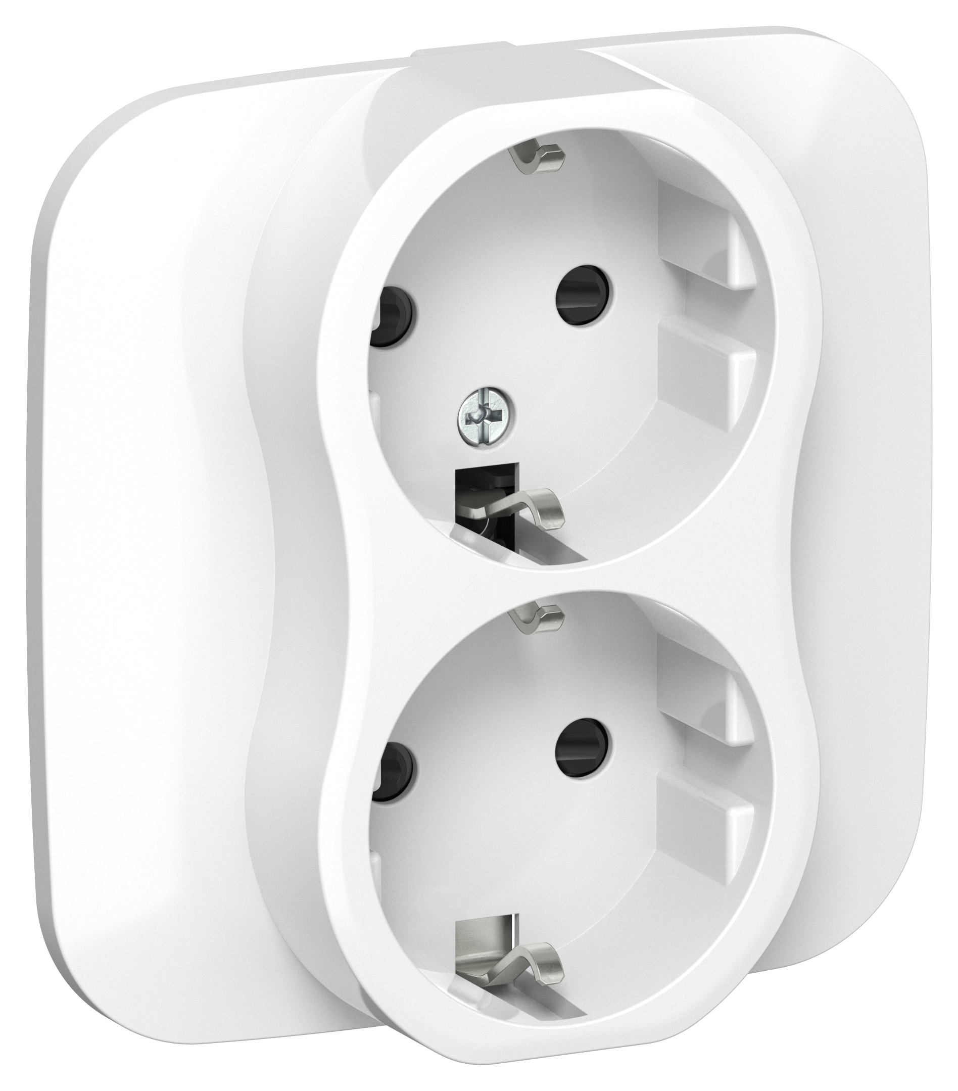 FLITE Розетка 2-местная с заземлением с защитными шторками 16А в сборе РСш12-0-А-ФлБ белый IEK