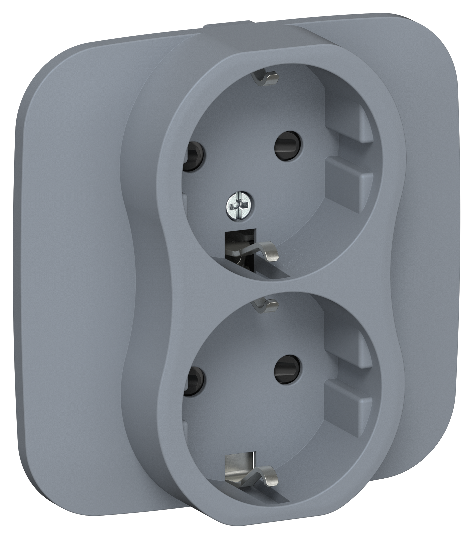 FLITE Розетка 2-местная с заземлением с защитными шторками 16А в сборе РСш12-0-А-ФлМ маренго IEK