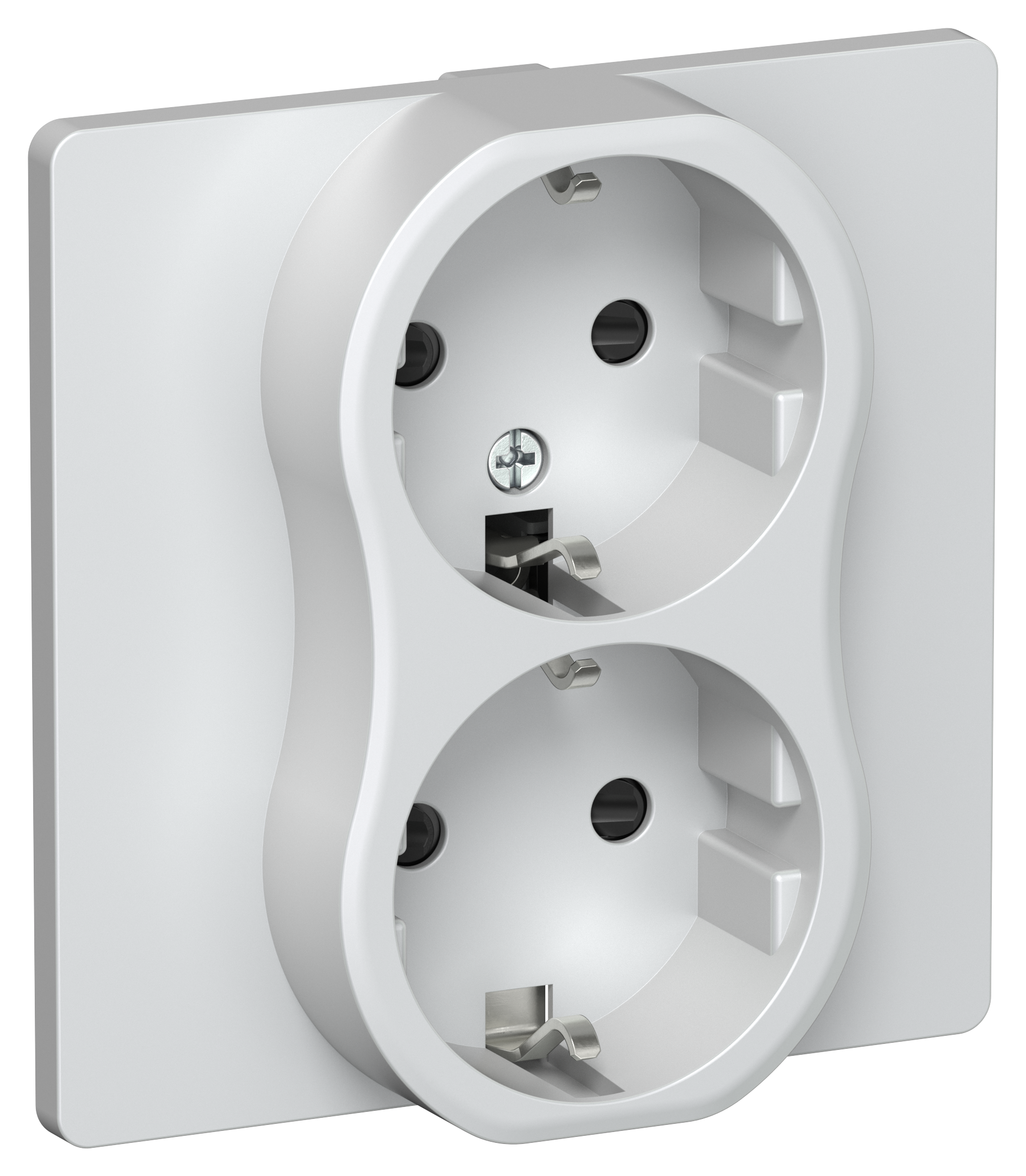 FLITE Розетка 2-местная с заземлением с защитными шторками безвинтовое крепление 16А в сборе РСш12-1-К-ФлЖ жемчуг IEK