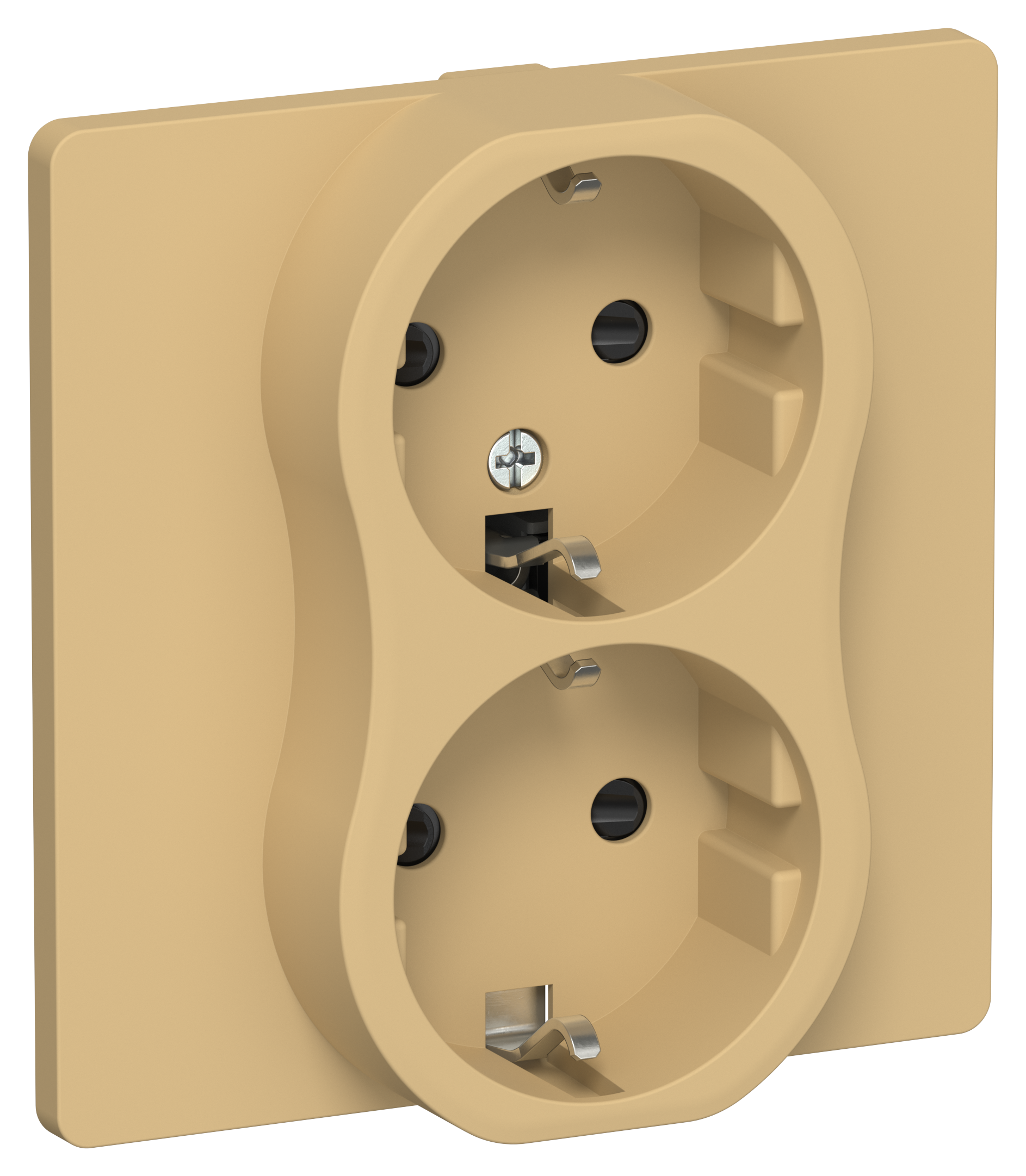 FLITE Розетка 2-местная с заземлением с защитными шторками безвинтовое крепление 16А в сборе РСш12-1-К-ФлШм шамуа IEK